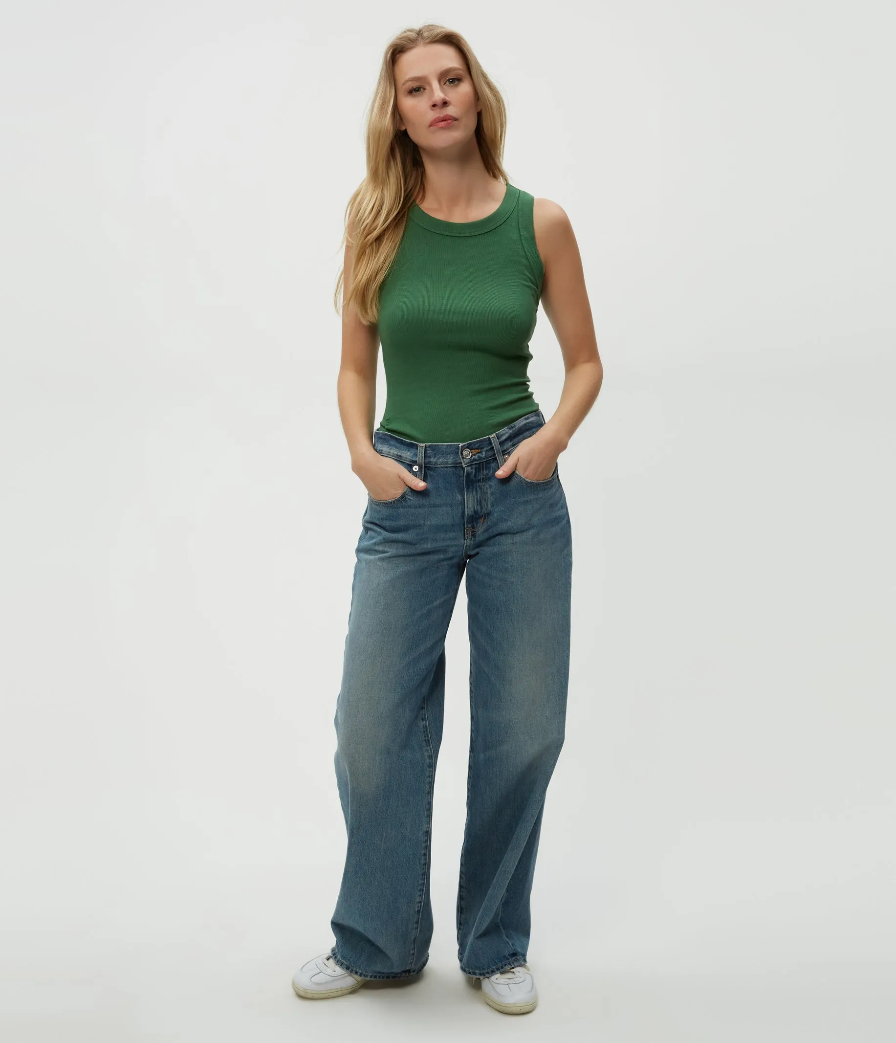 Halley Ribbed Tank with Ruching
