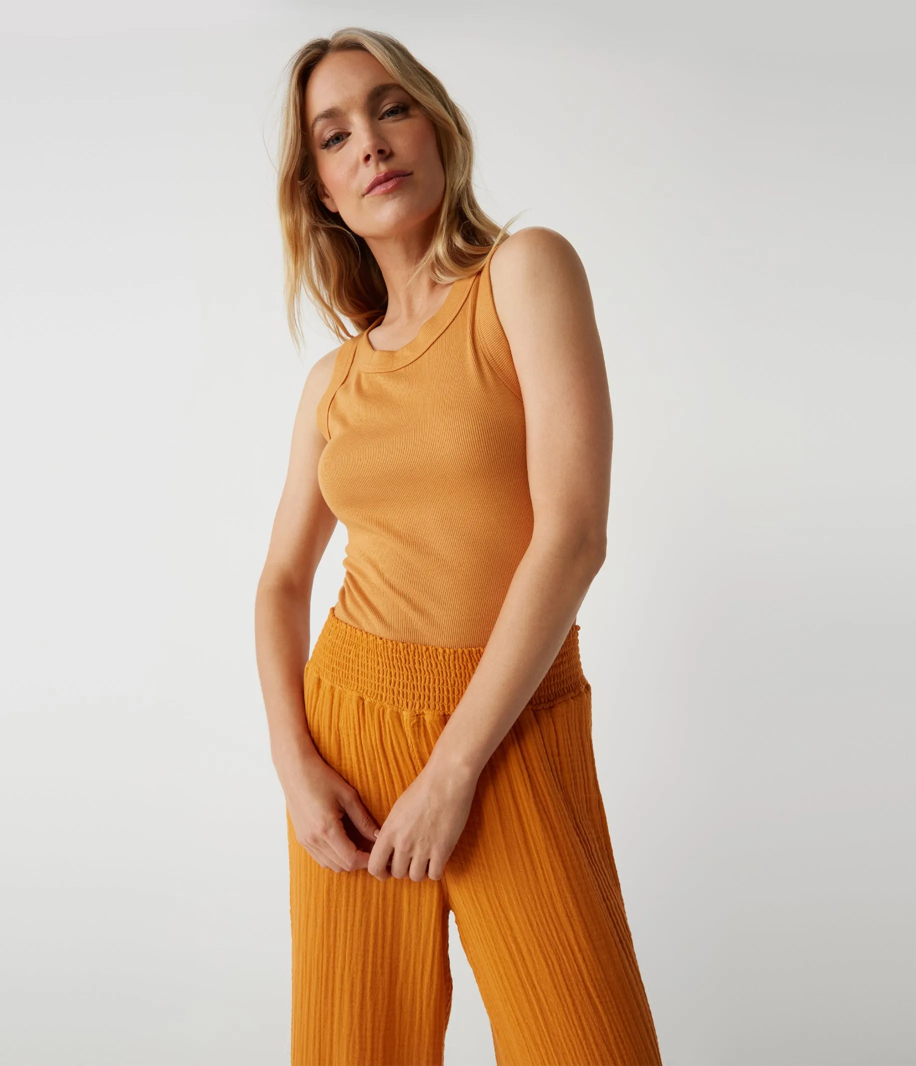 Halley Ribbed Tank with Ruching
