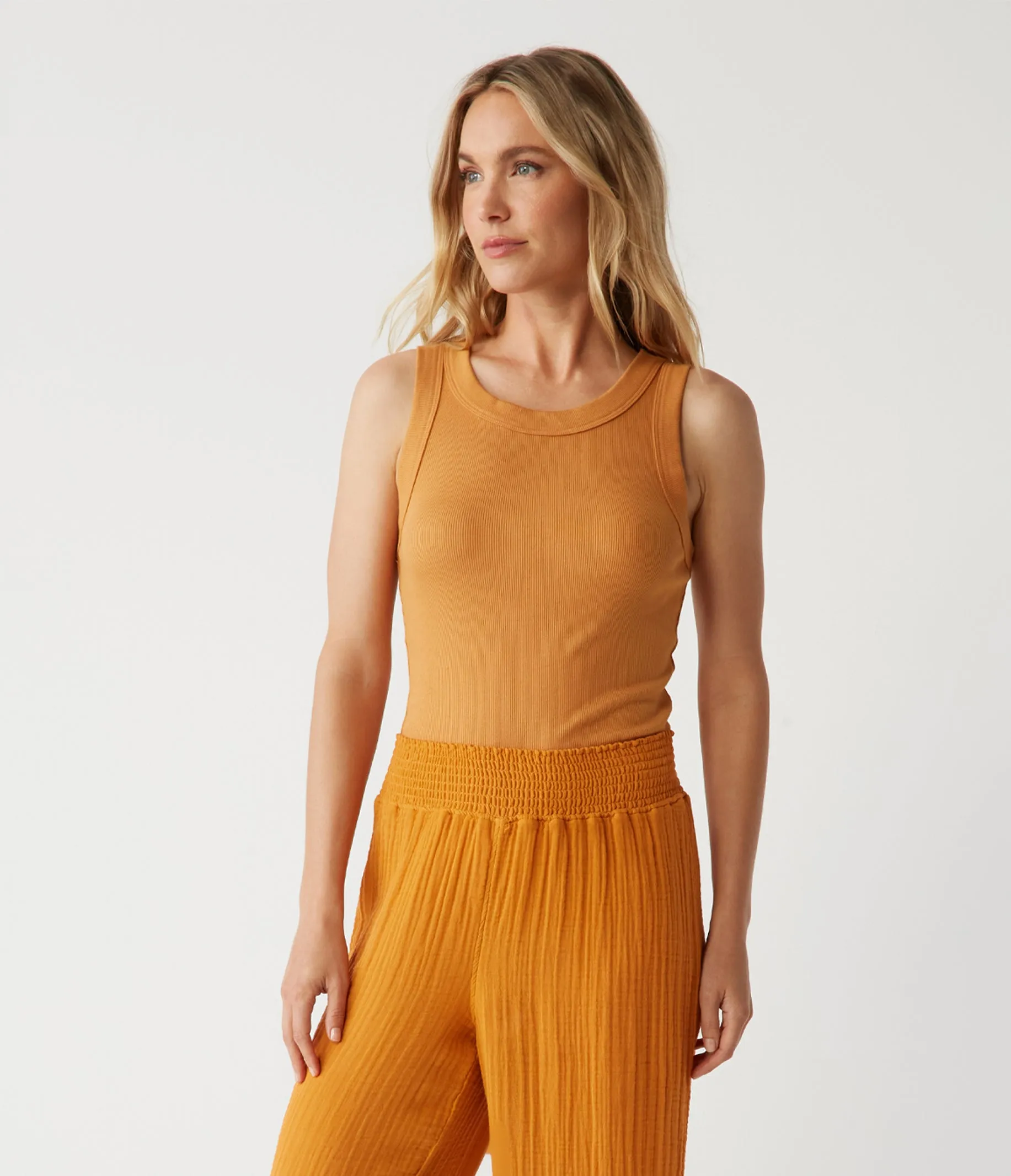 Halley Ribbed Tank with Ruching