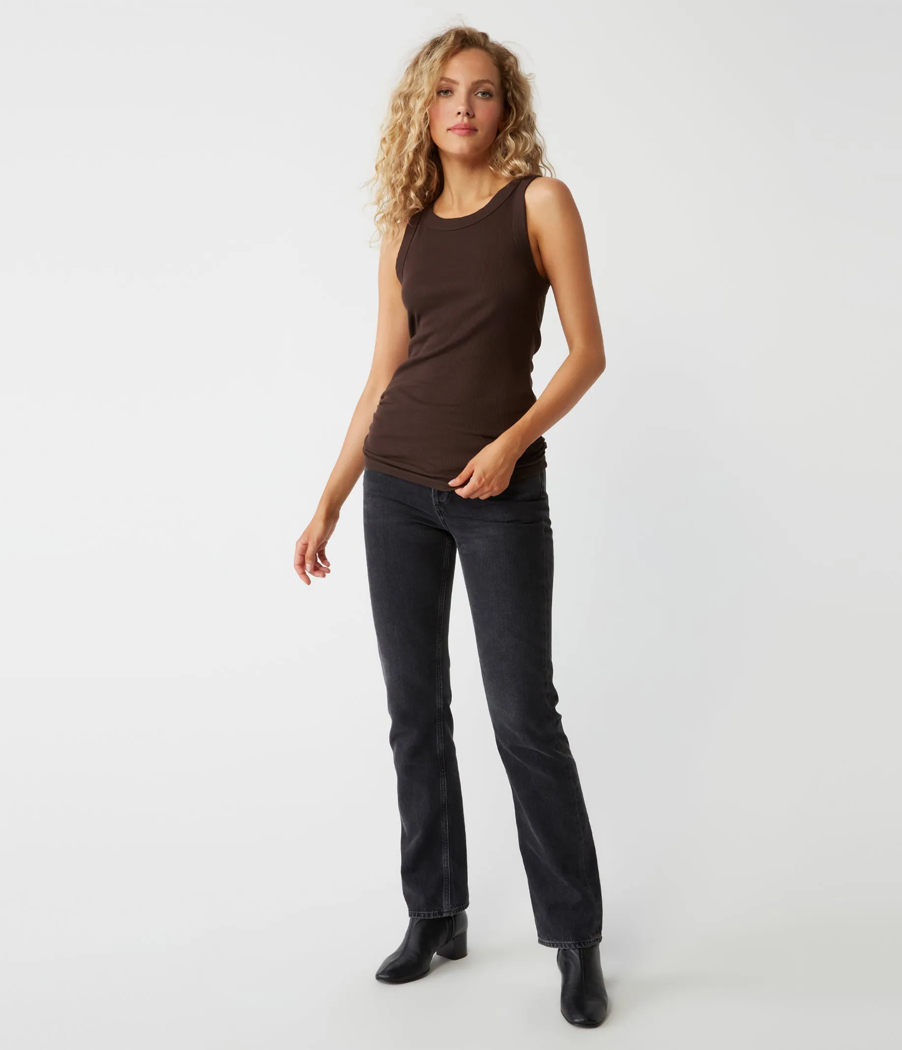 Halley Ribbed Tank with Ruching