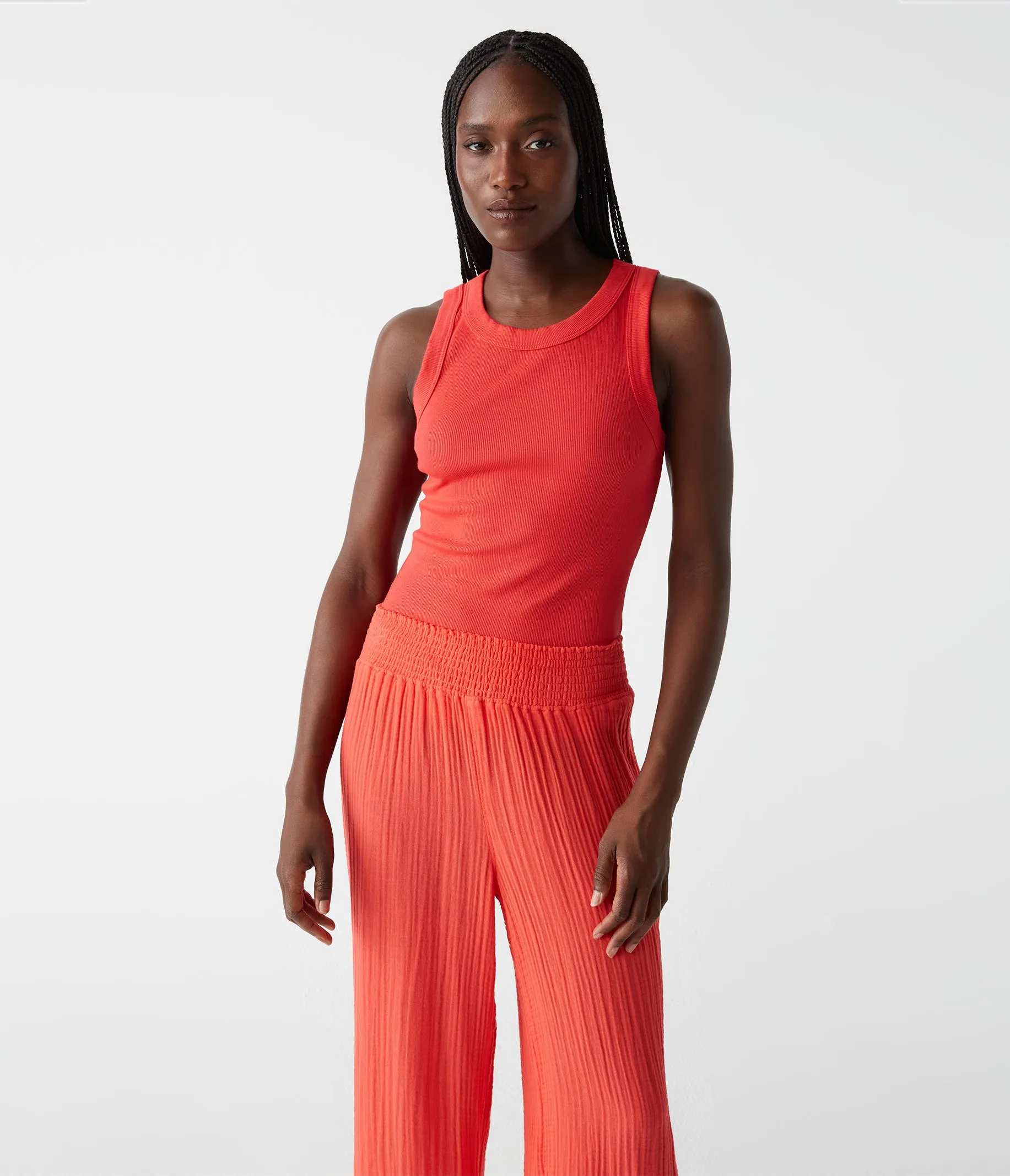 Halley Ribbed Tank with Ruching