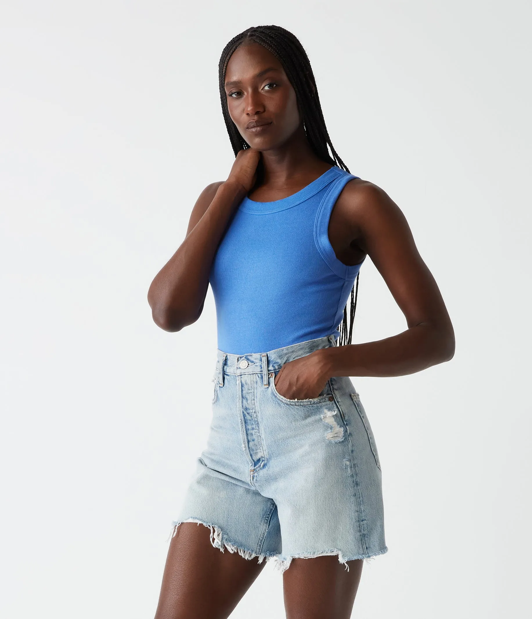 Halley Ribbed Tank with Ruching