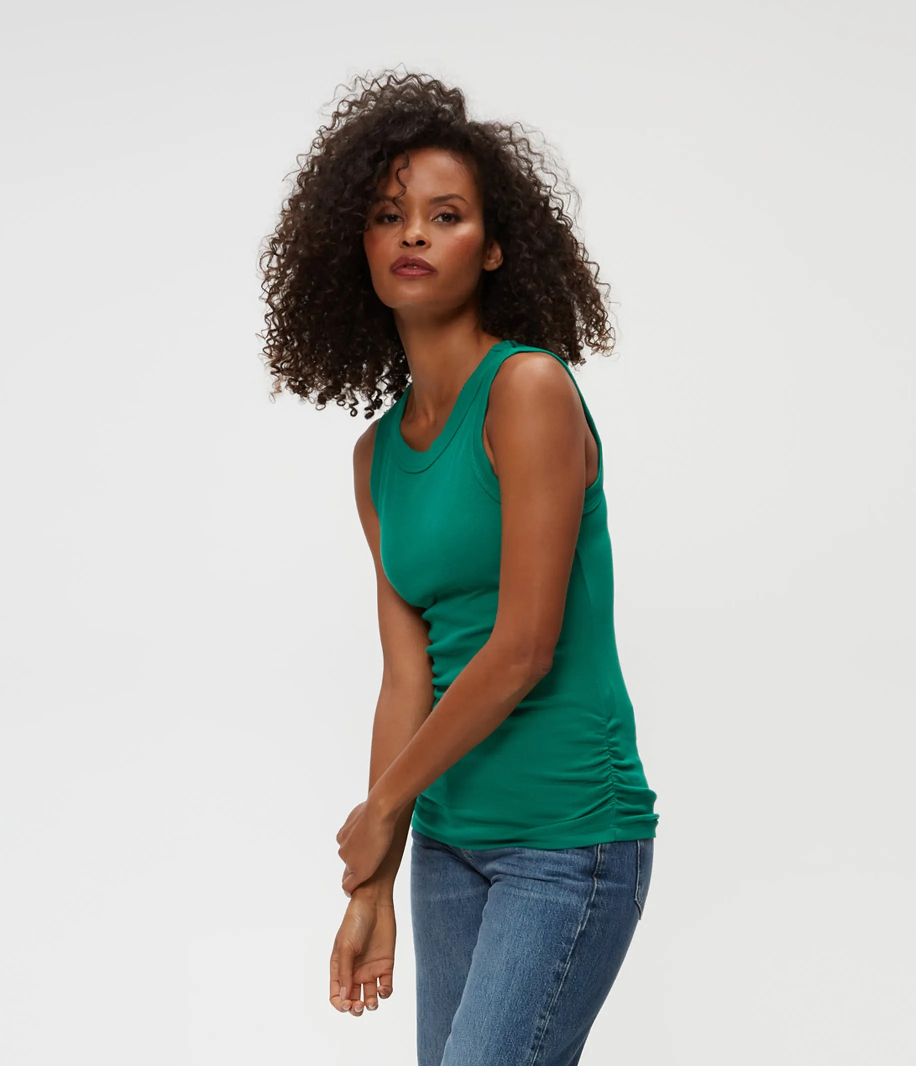 Halley Ribbed Tank with Ruching