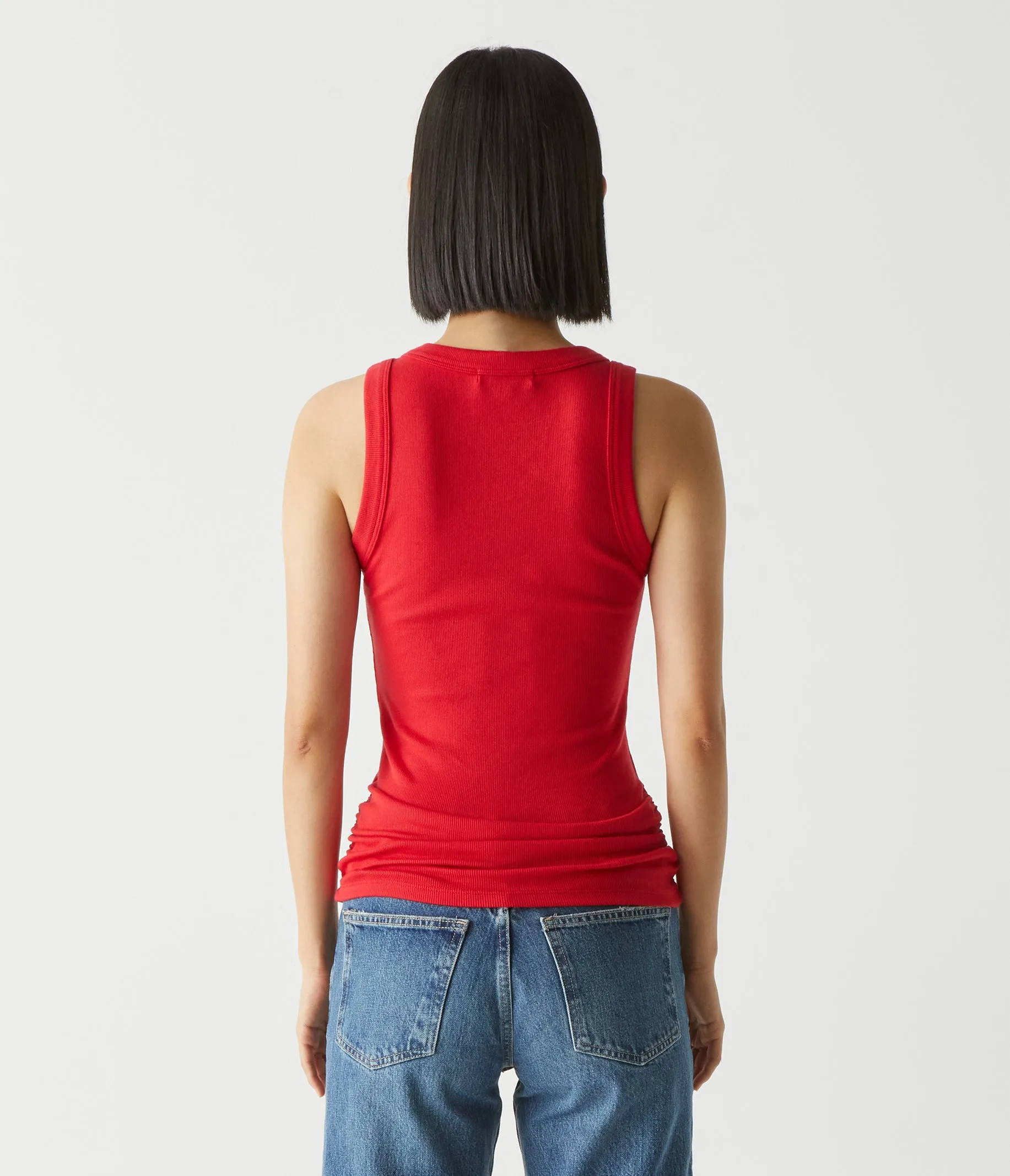 Halley Ribbed Tank with Ruching