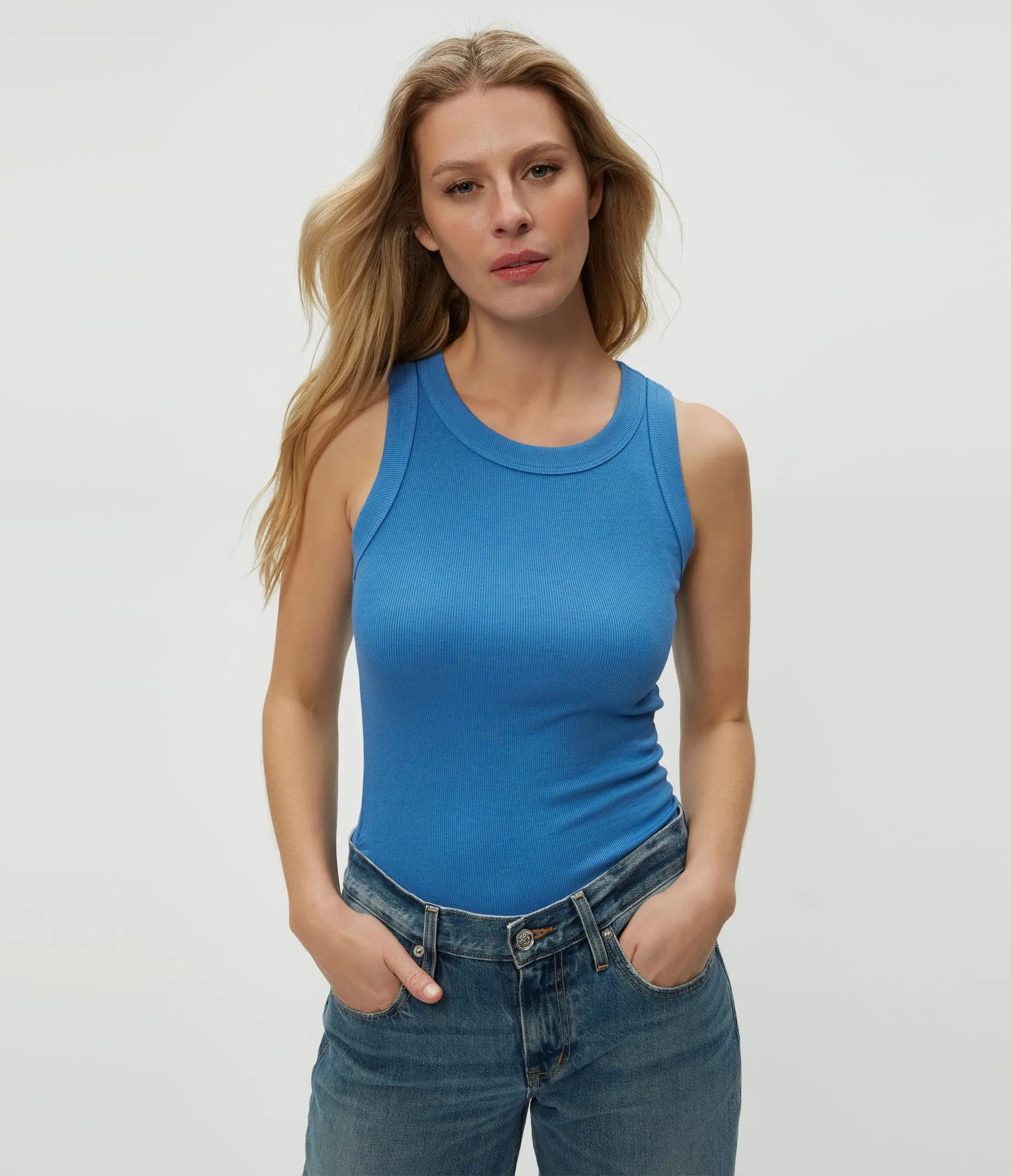 Halley Ribbed Tank with Ruching