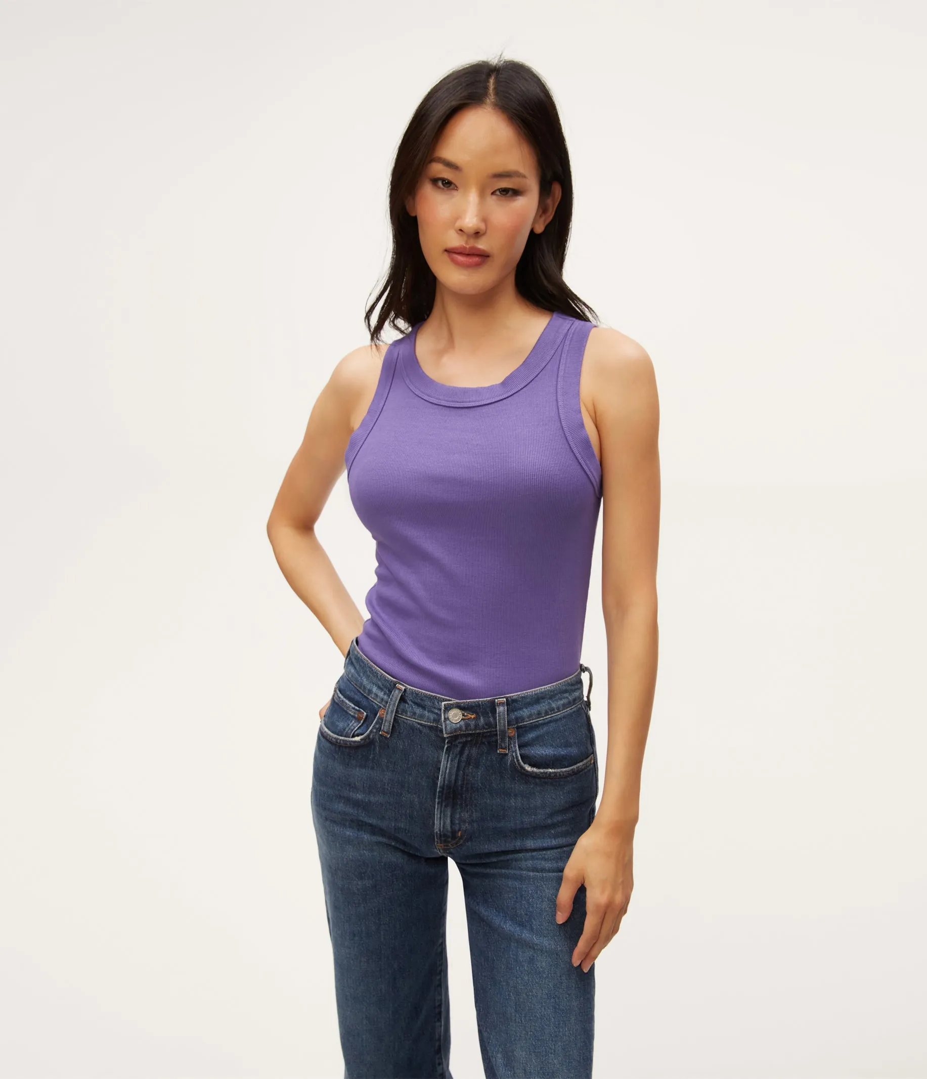 Halley Ribbed Tank with Ruching
