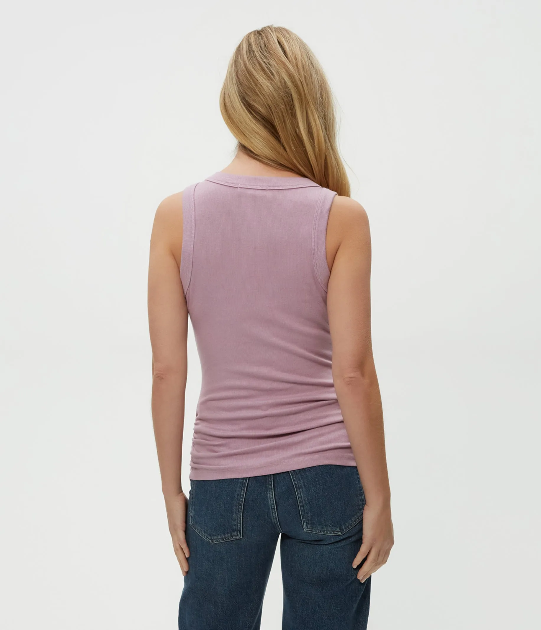Halley Ribbed Tank with Ruching
