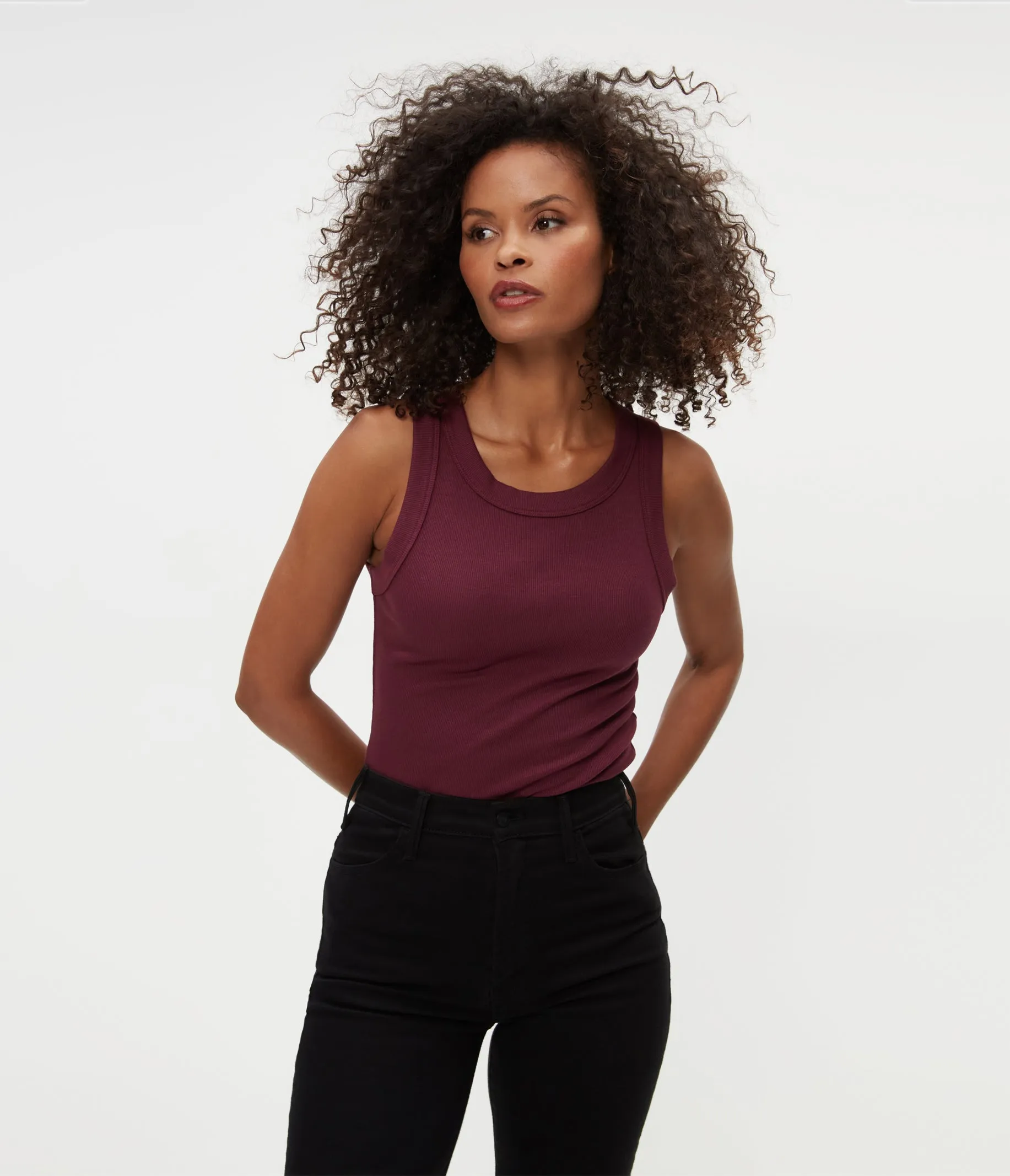 Halley Ribbed Tank with Ruching
