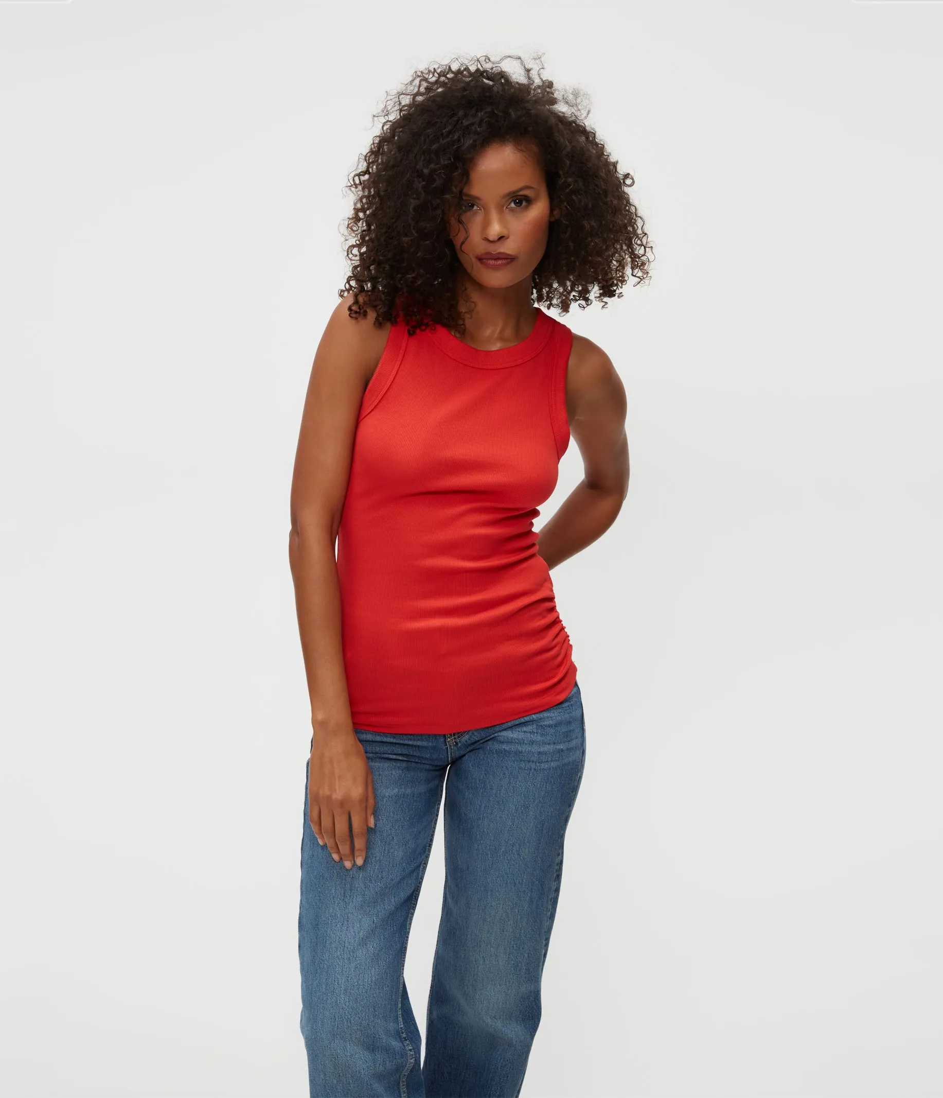 Halley Ribbed Tank with Ruching
