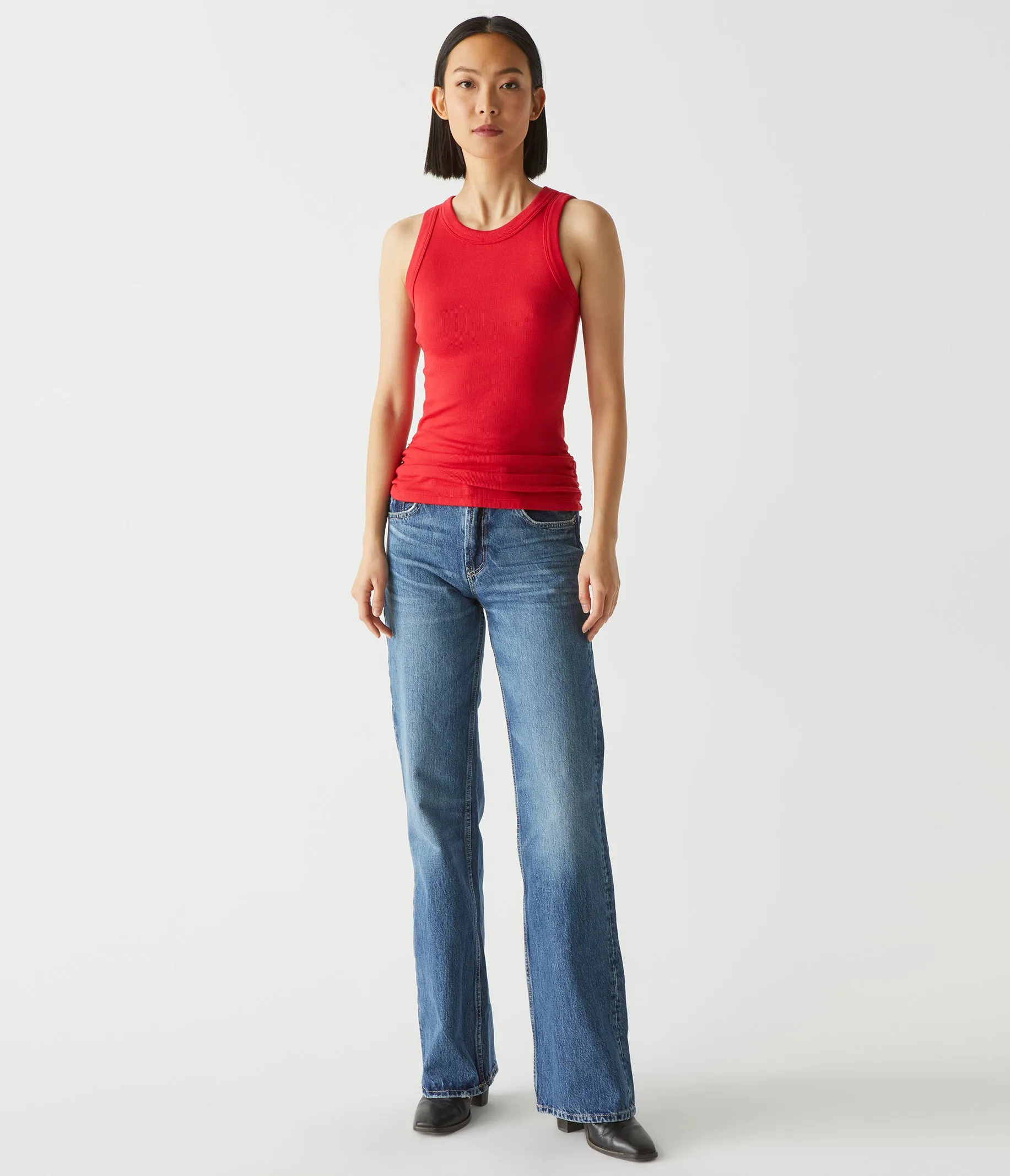 Halley Ribbed Tank with Ruching