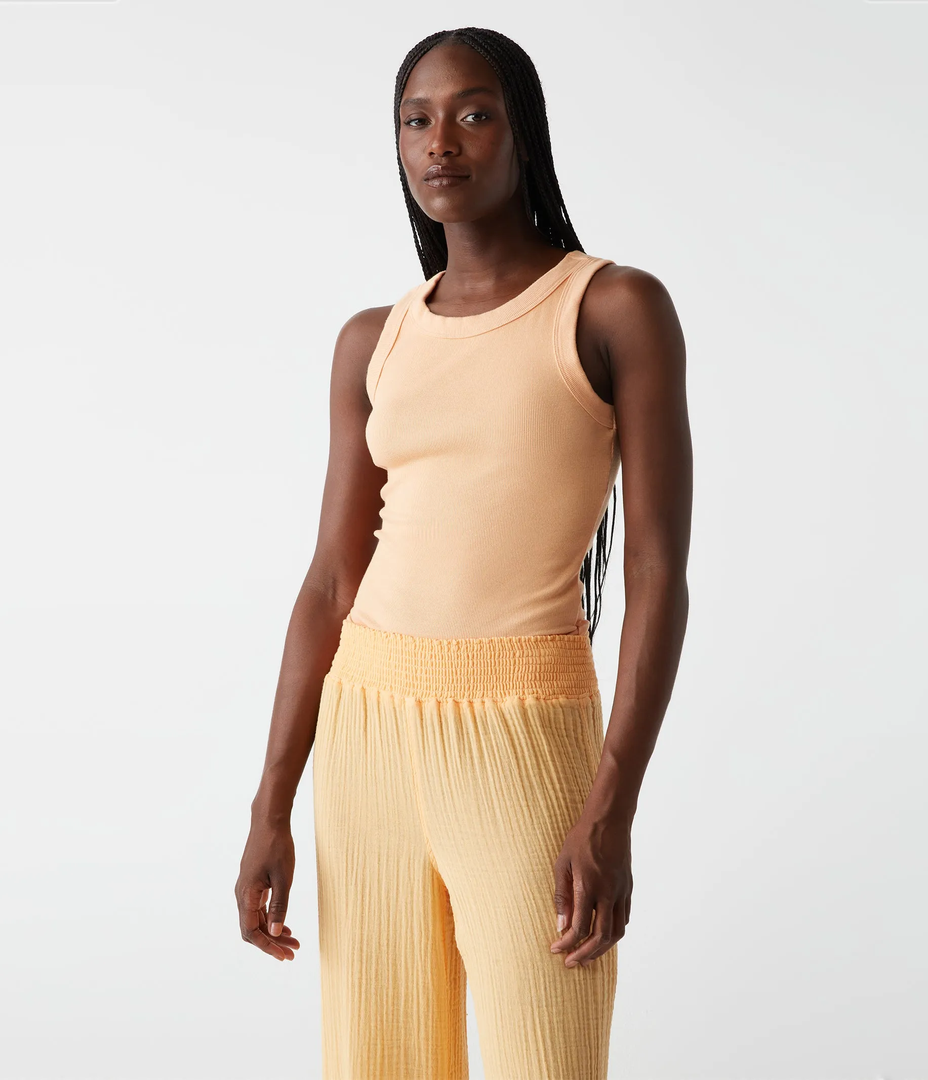 Halley Ribbed Tank with Ruching