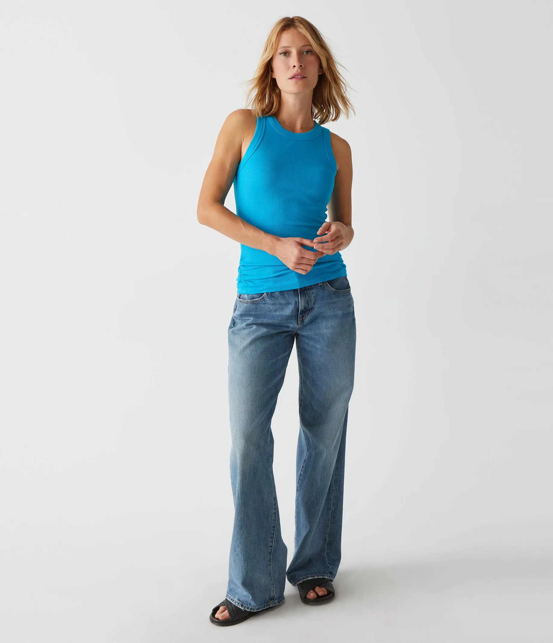 Halley Ribbed Tank with Ruching