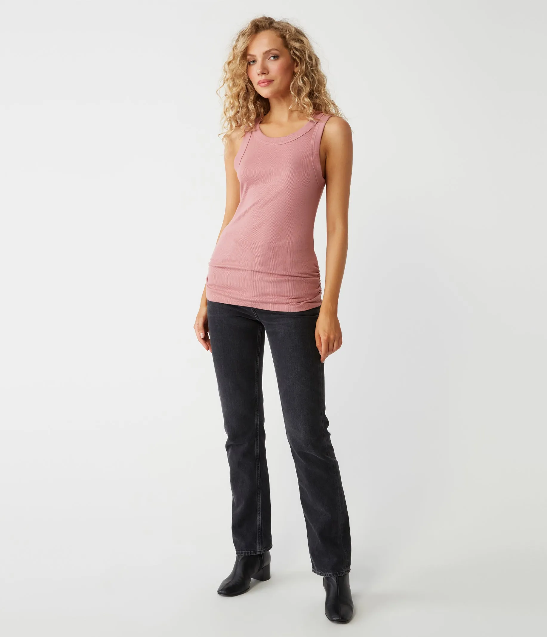 Halley Ribbed Tank with Ruching