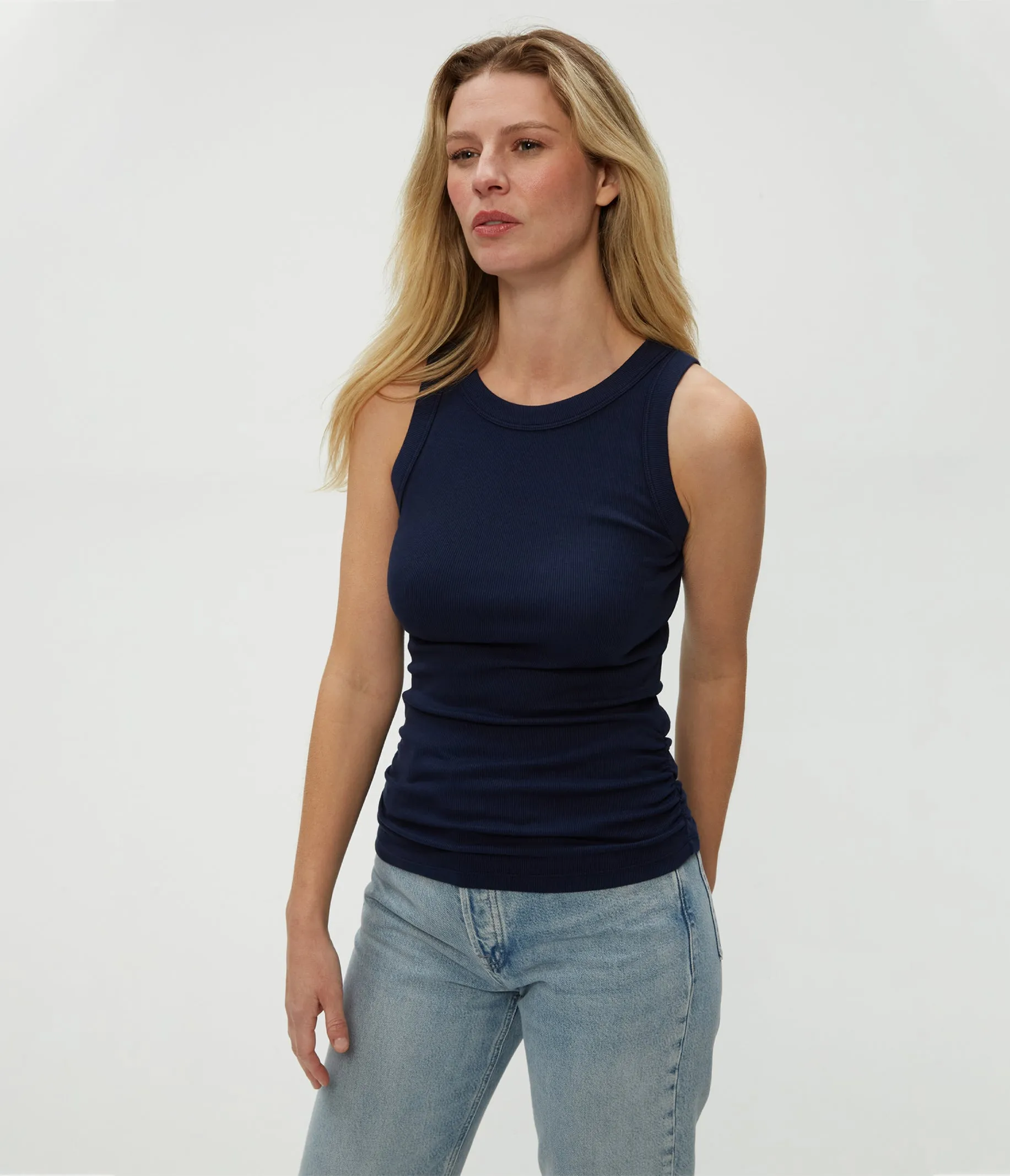 Halley Ribbed Tank with Ruching