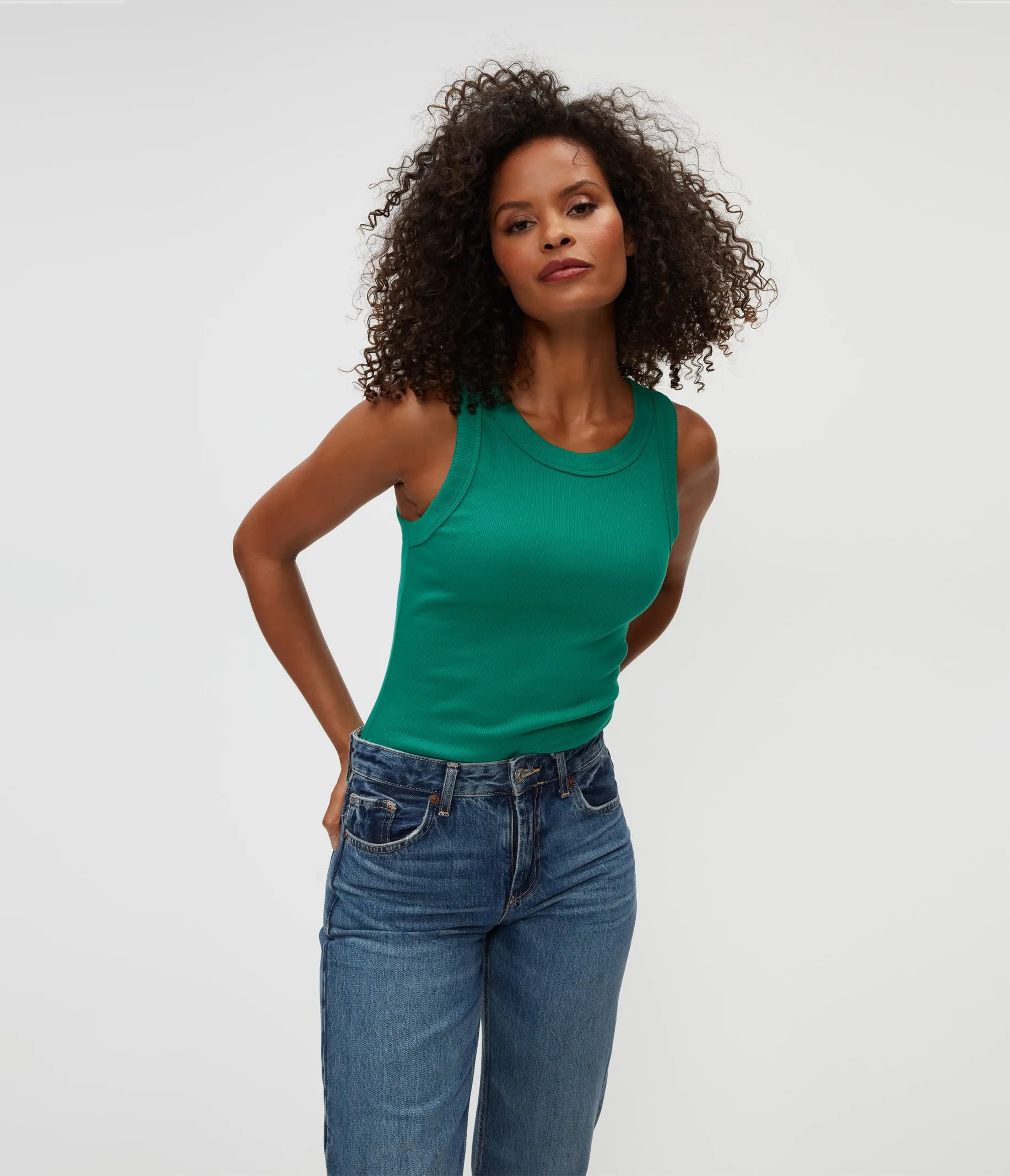 Halley Ribbed Tank with Ruching