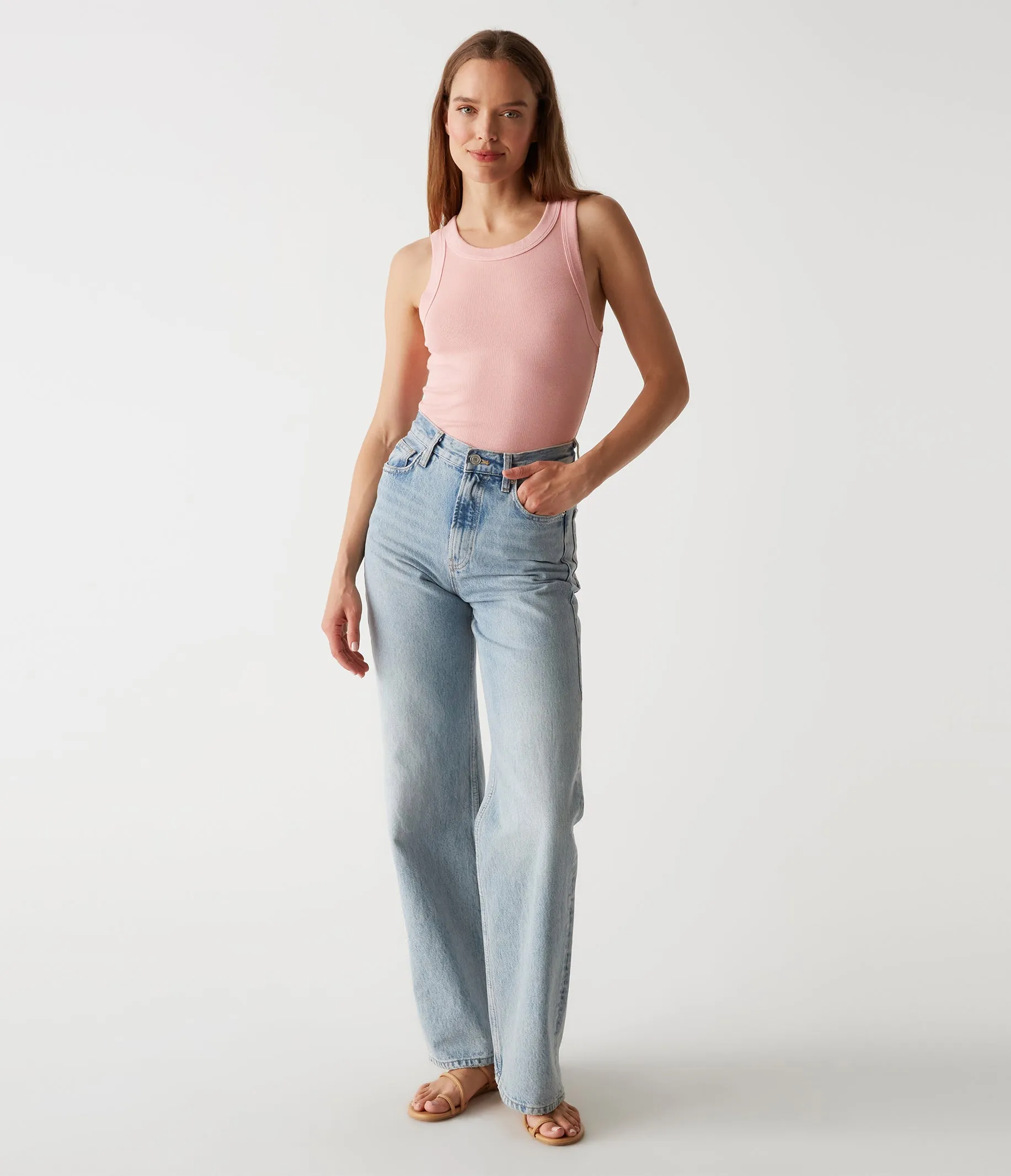 Halley Ribbed Tank with Ruching