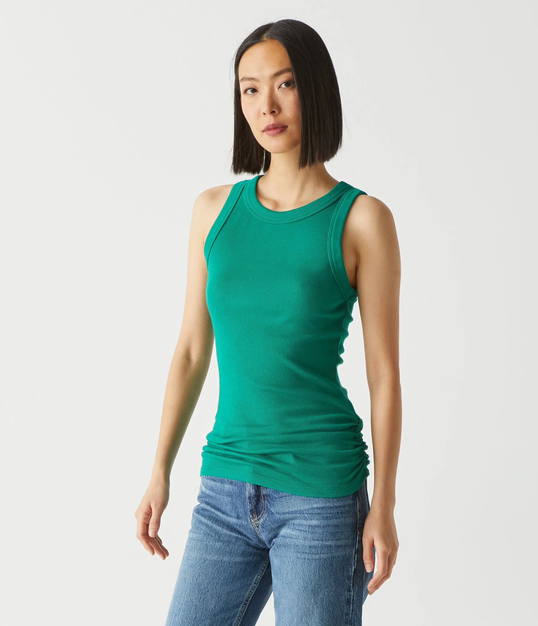 Halley Ribbed Tank with Ruching