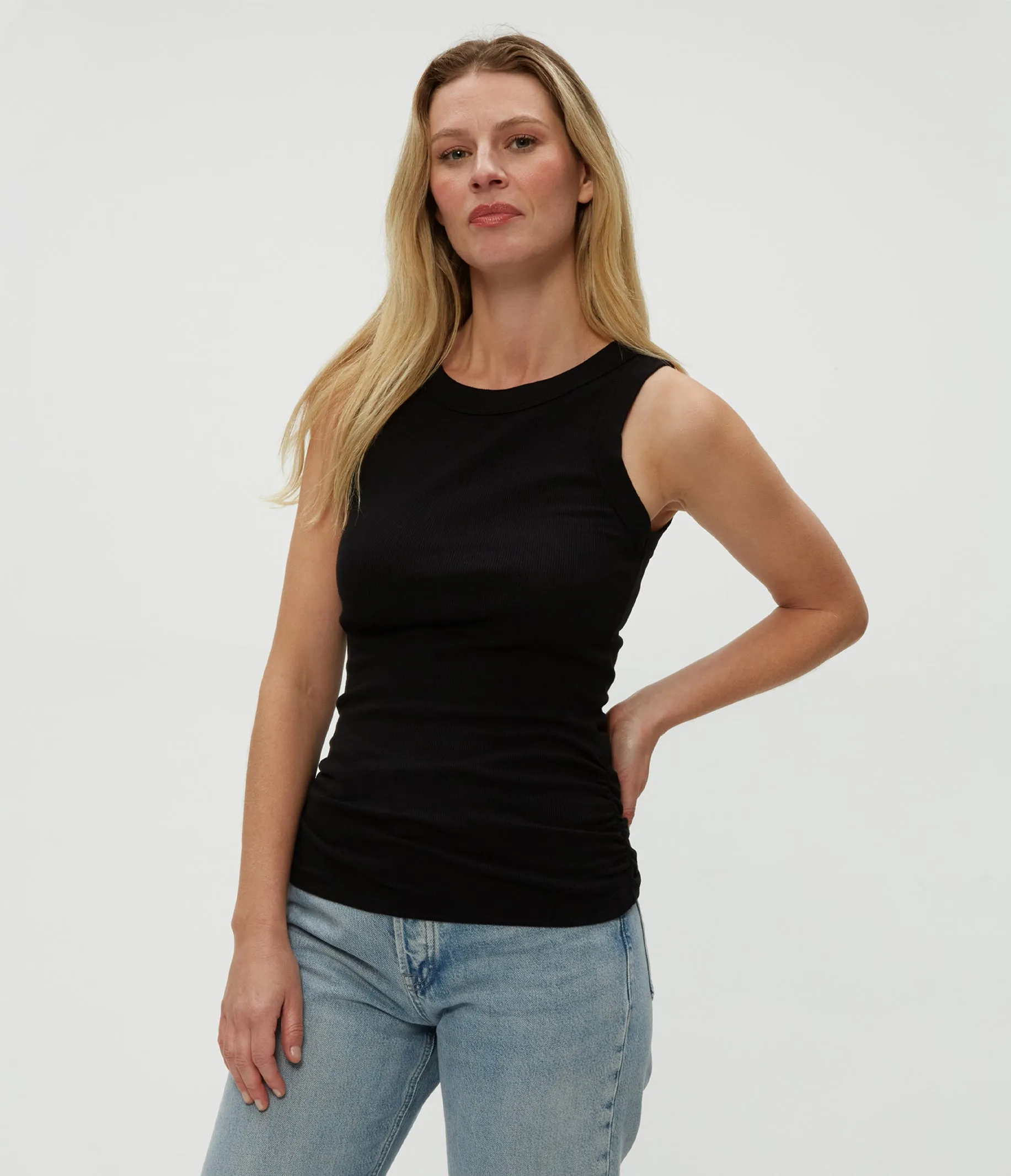 Halley Ribbed Tank with Ruching