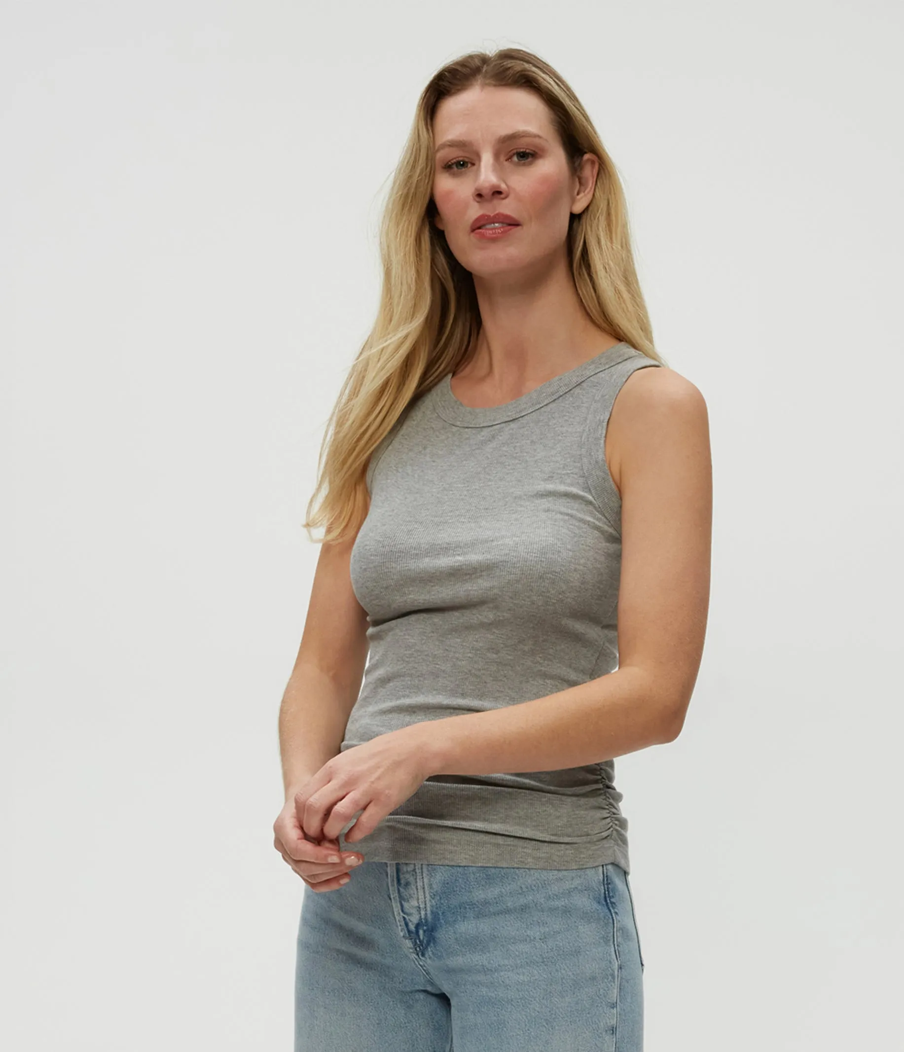 Halley Ribbed Tank with Ruching
