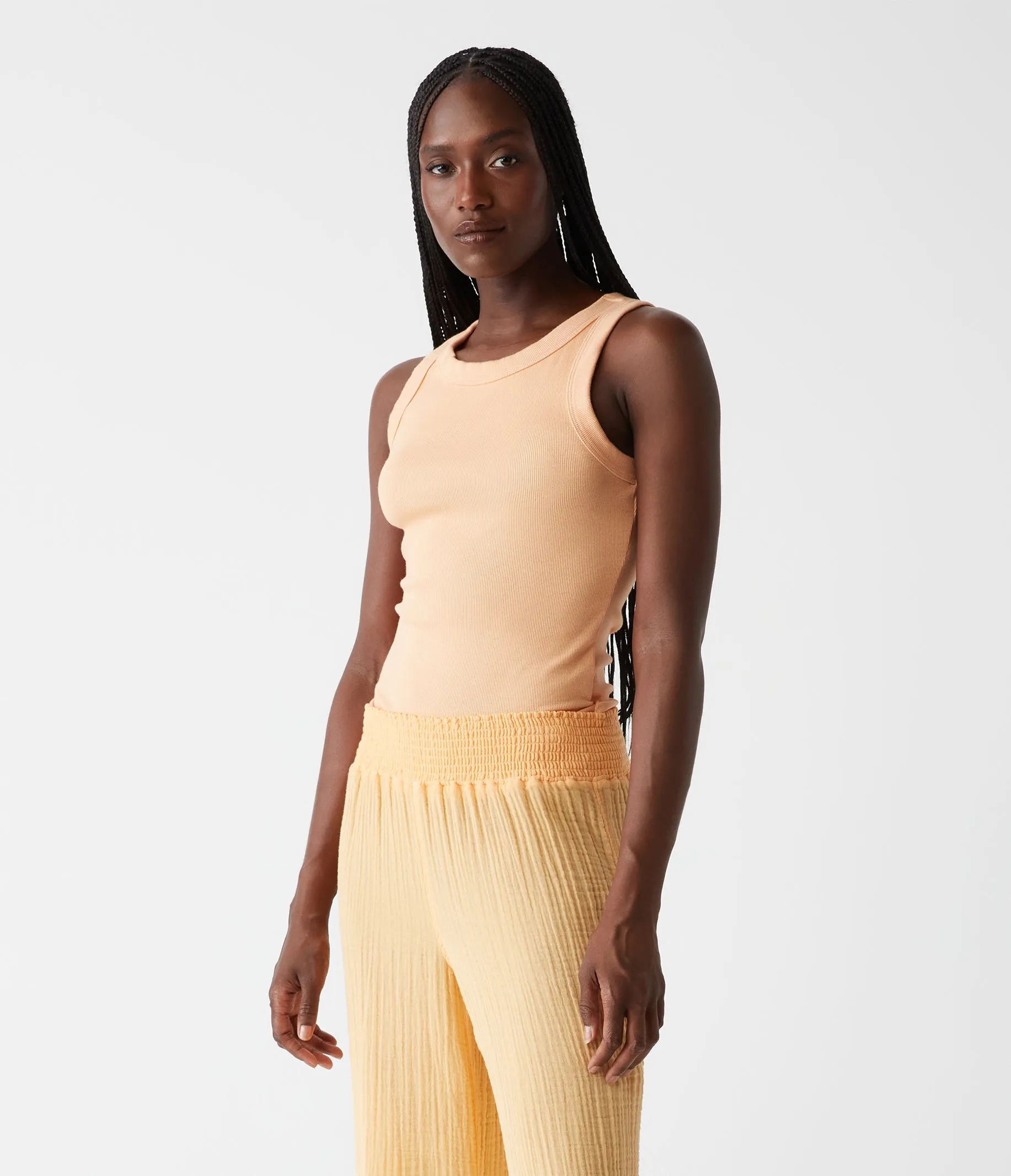 Halley Ribbed Tank with Ruching