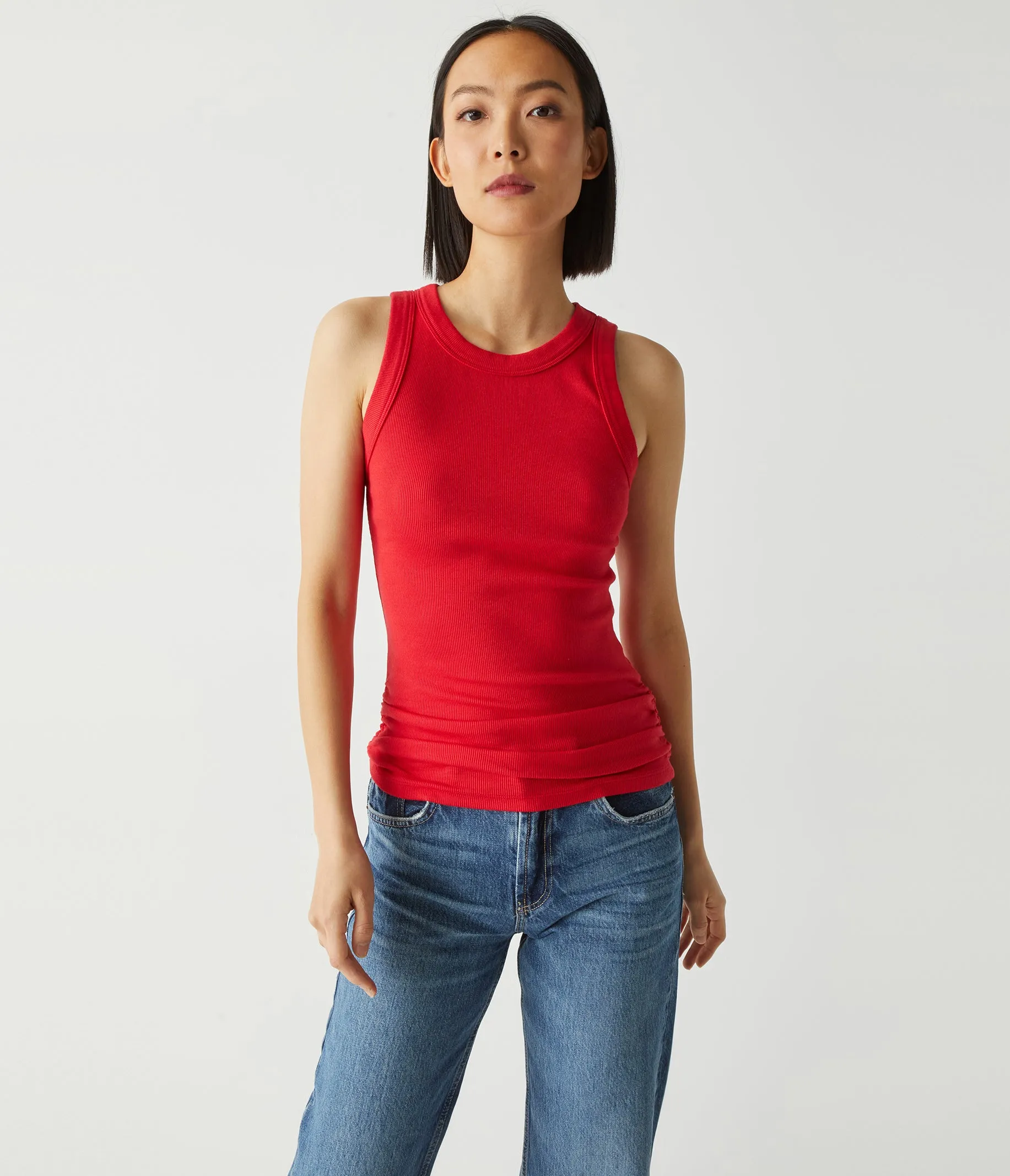 Halley Ribbed Tank with Ruching