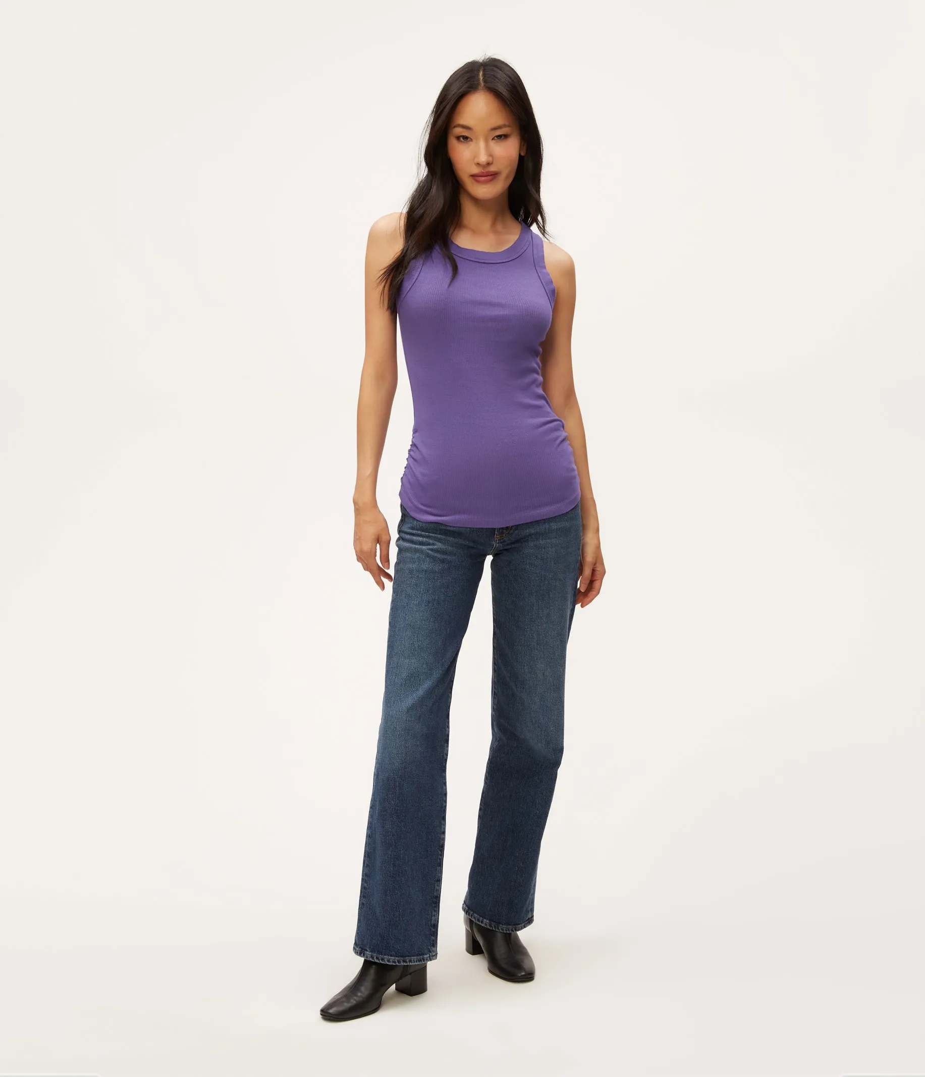 Halley Ribbed Tank with Ruching