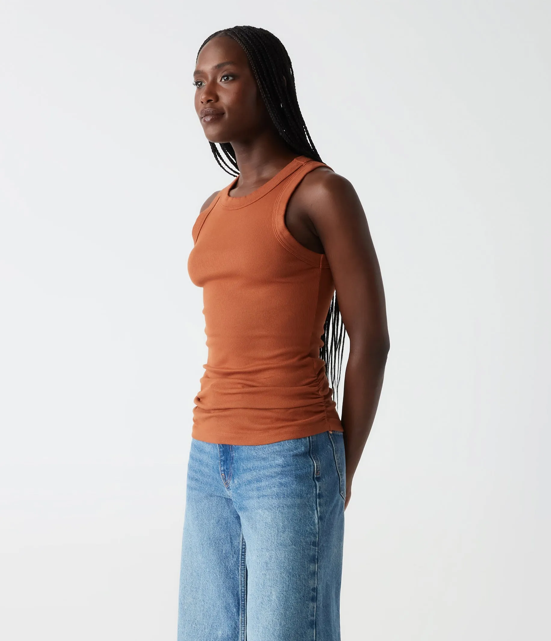 Halley Ribbed Tank with Ruching