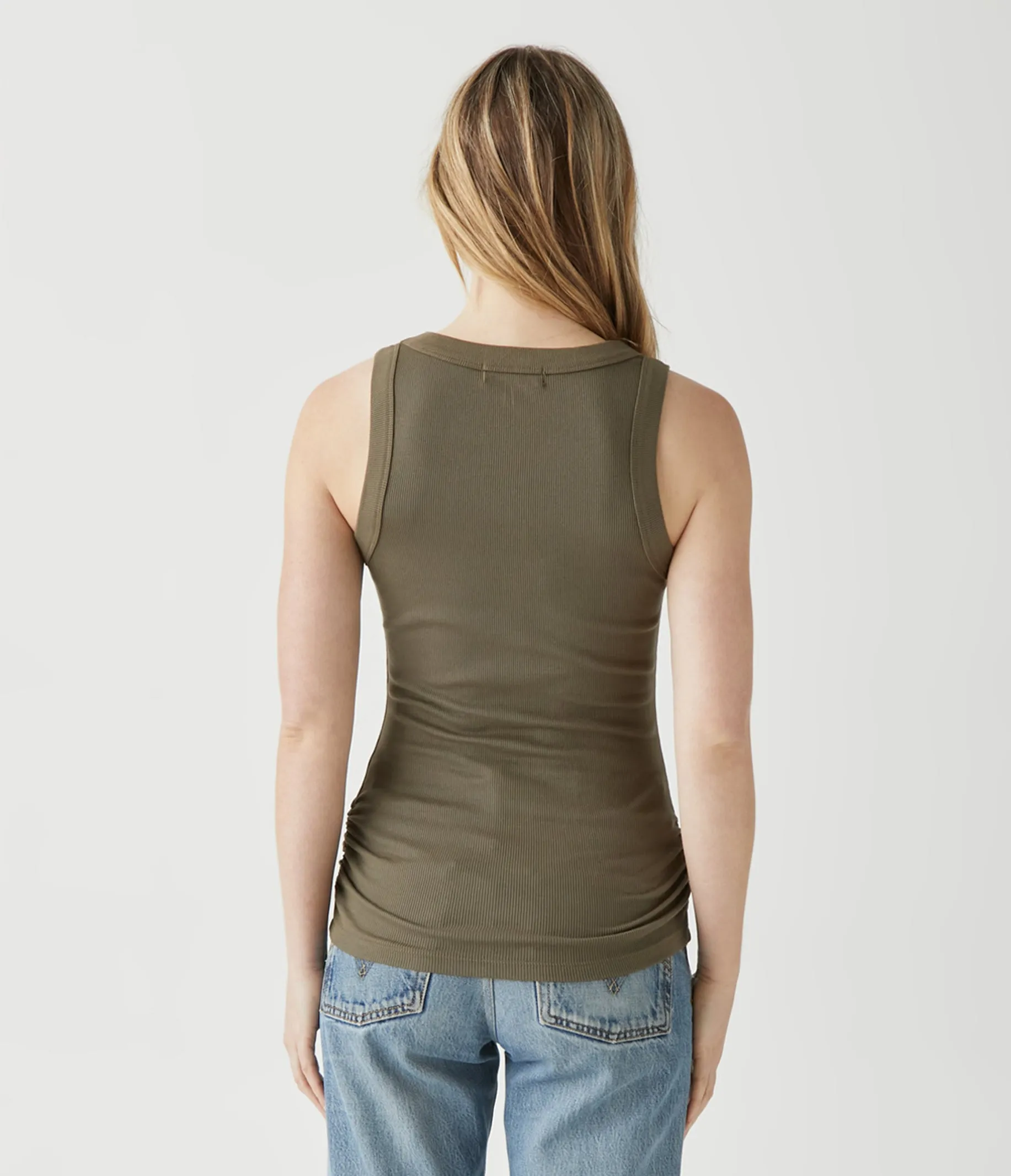 Halley Ribbed Tank with Ruching