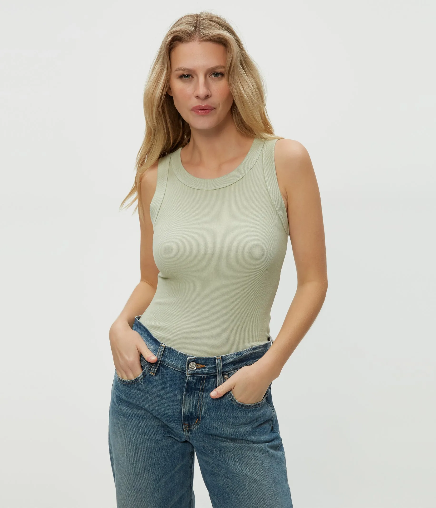 Halley Ribbed Tank with Ruching