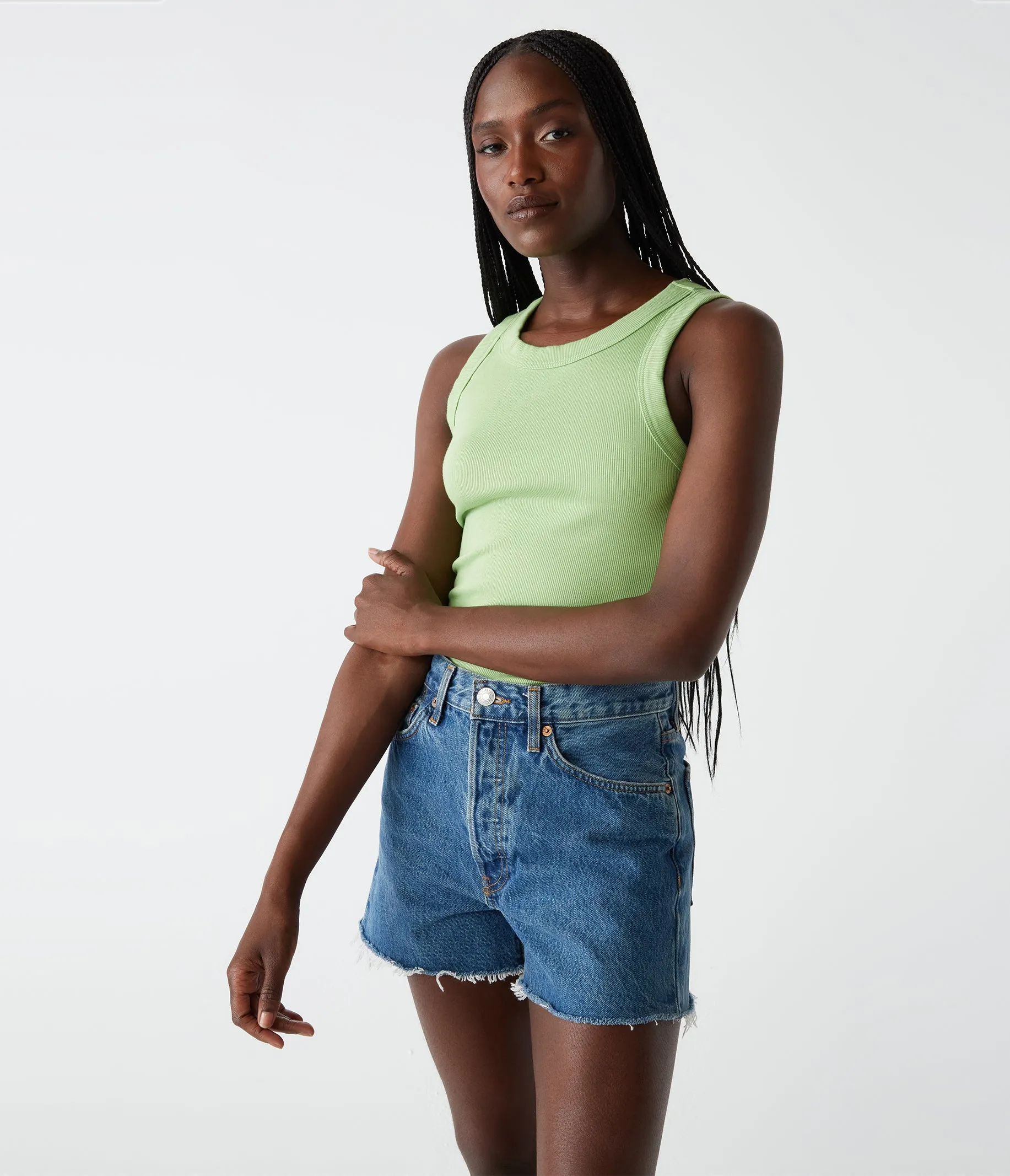 Halley Ribbed Tank with Ruching