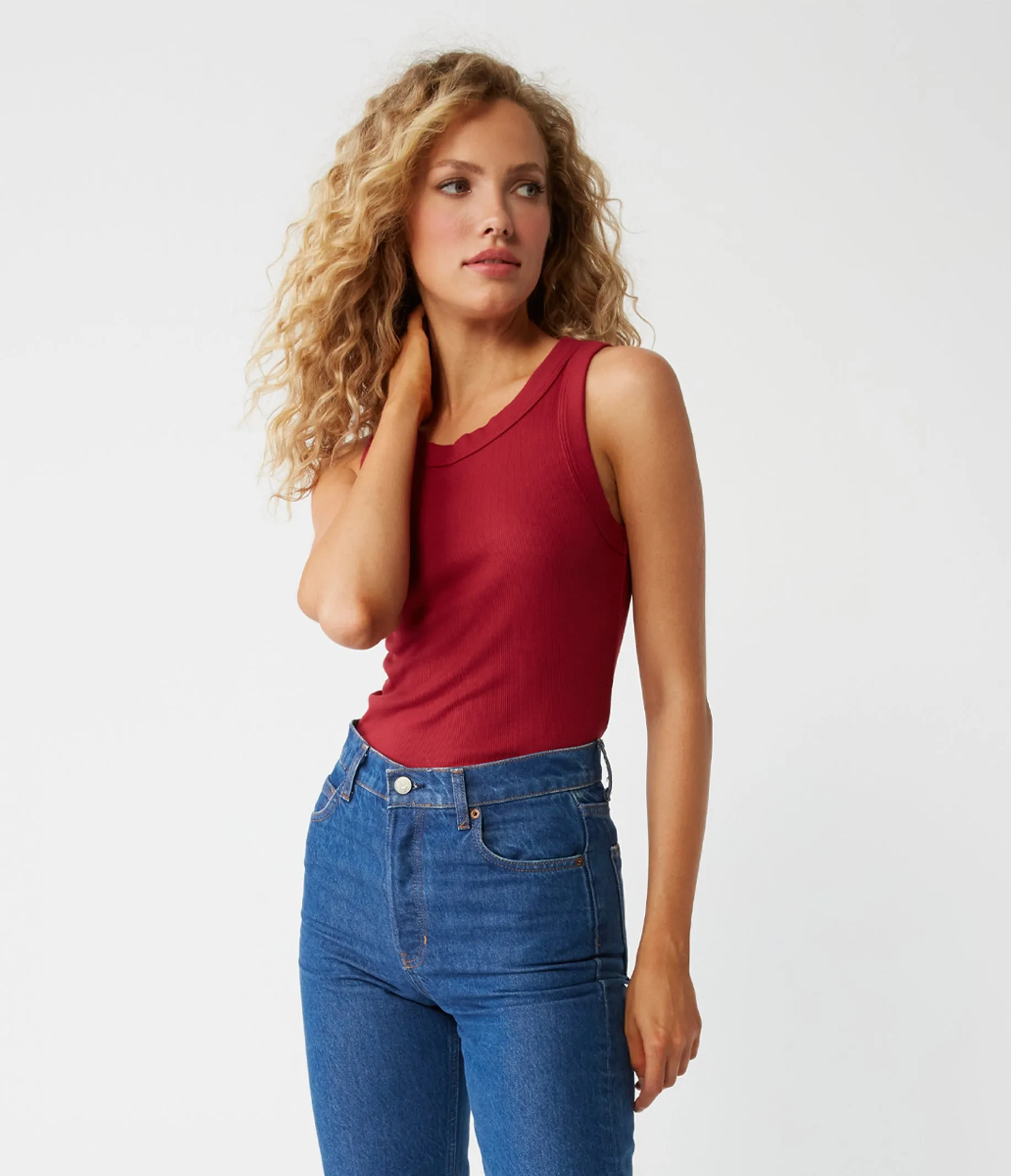 Halley Ribbed Tank with Ruching