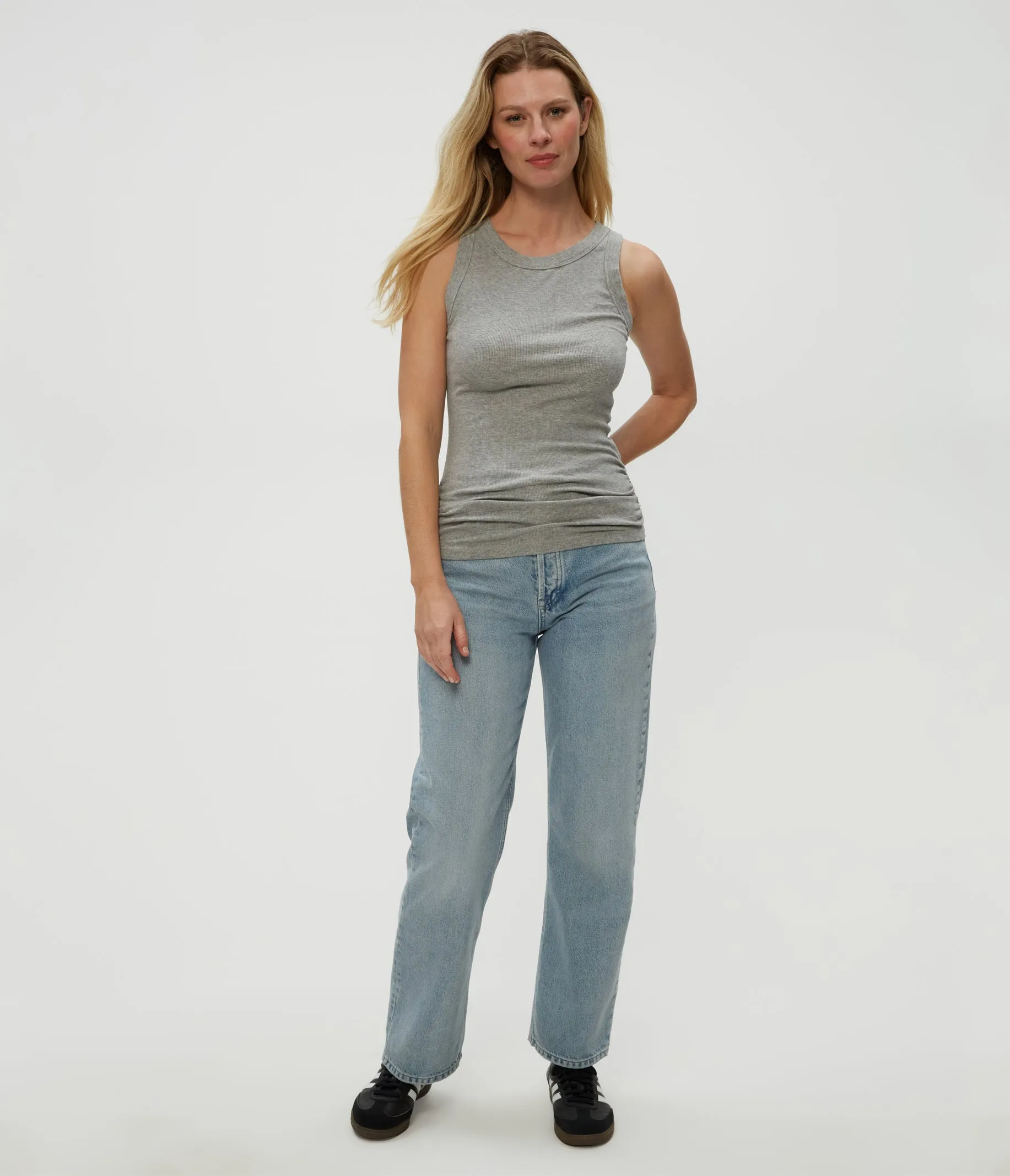 Halley Ribbed Tank with Ruching