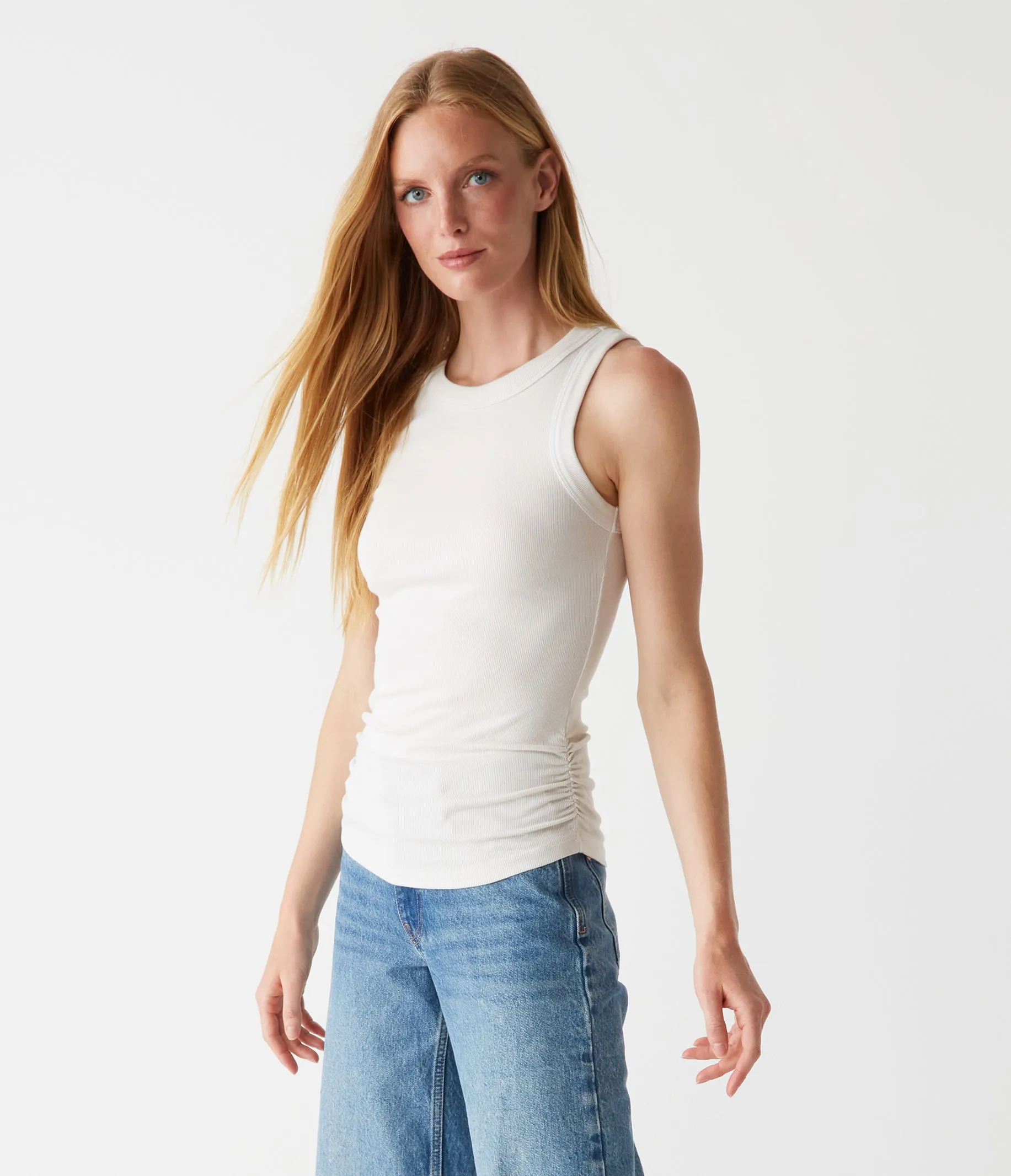 Halley Ribbed Tank with Ruching