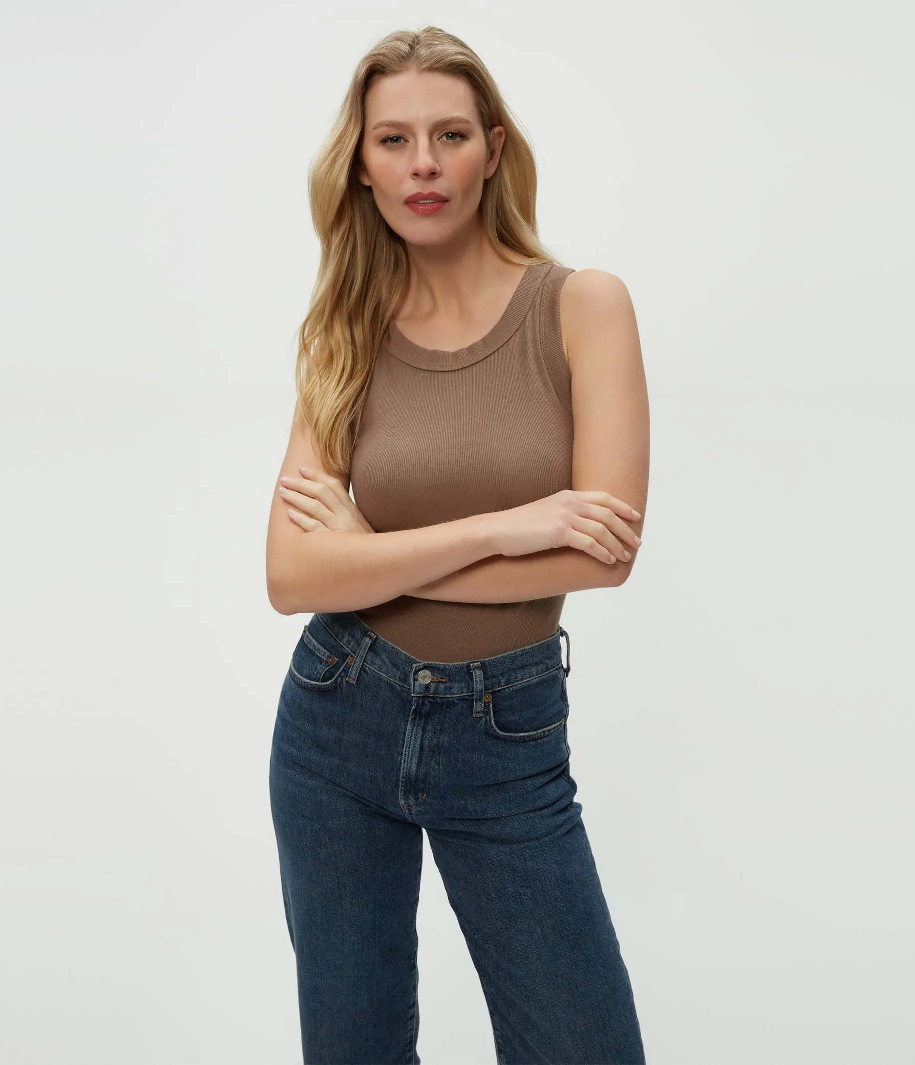 Halley Ribbed Tank with Ruching