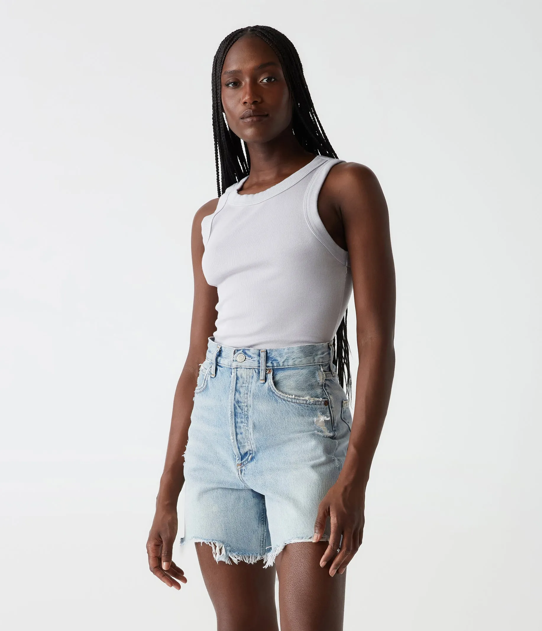 Halley Ribbed Tank with Ruching