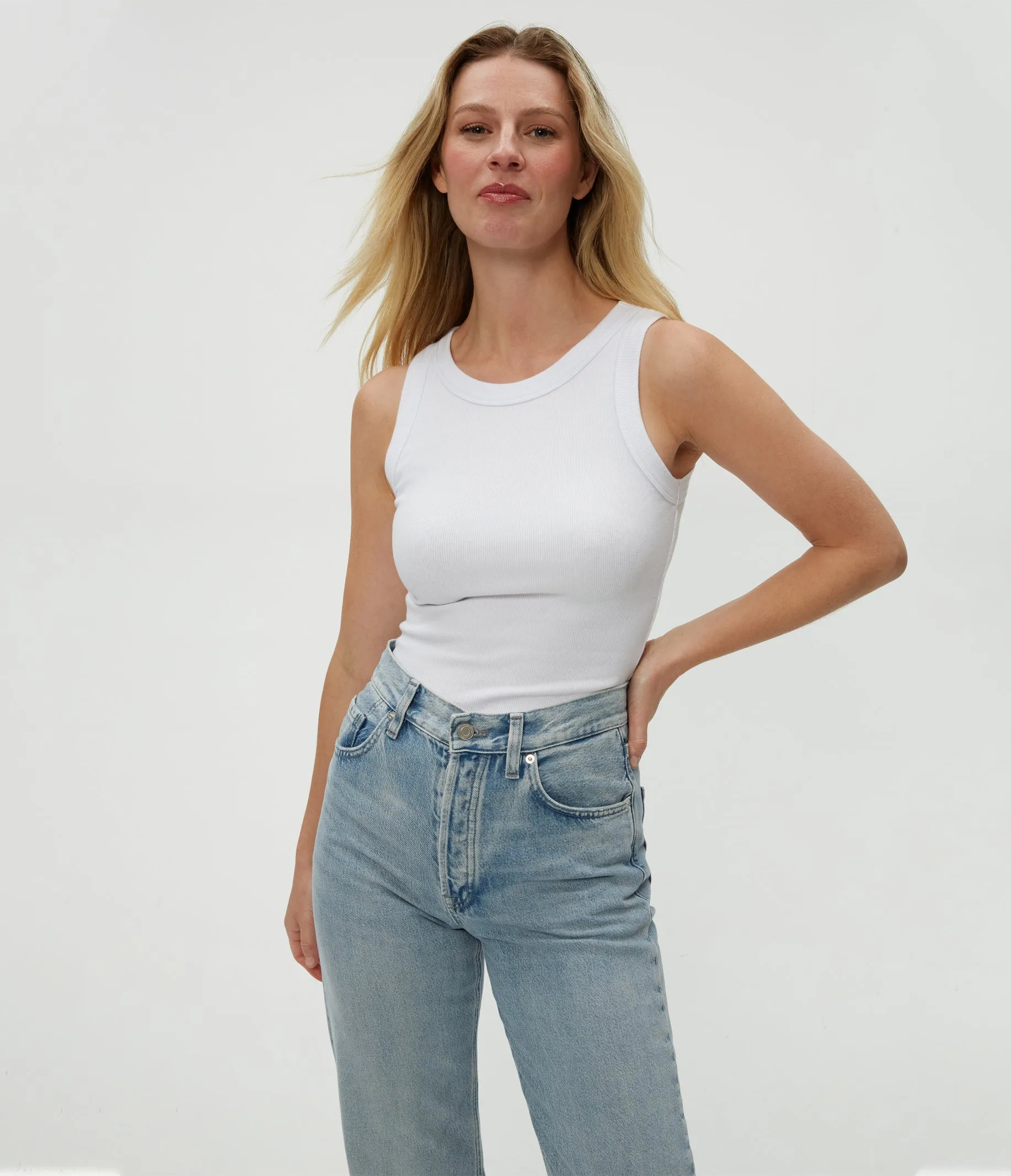 Halley Ribbed Tank with Ruching