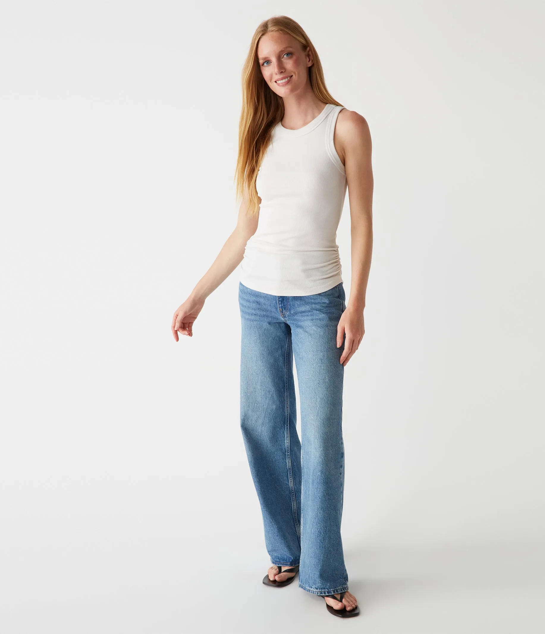Halley Ribbed Tank with Ruching