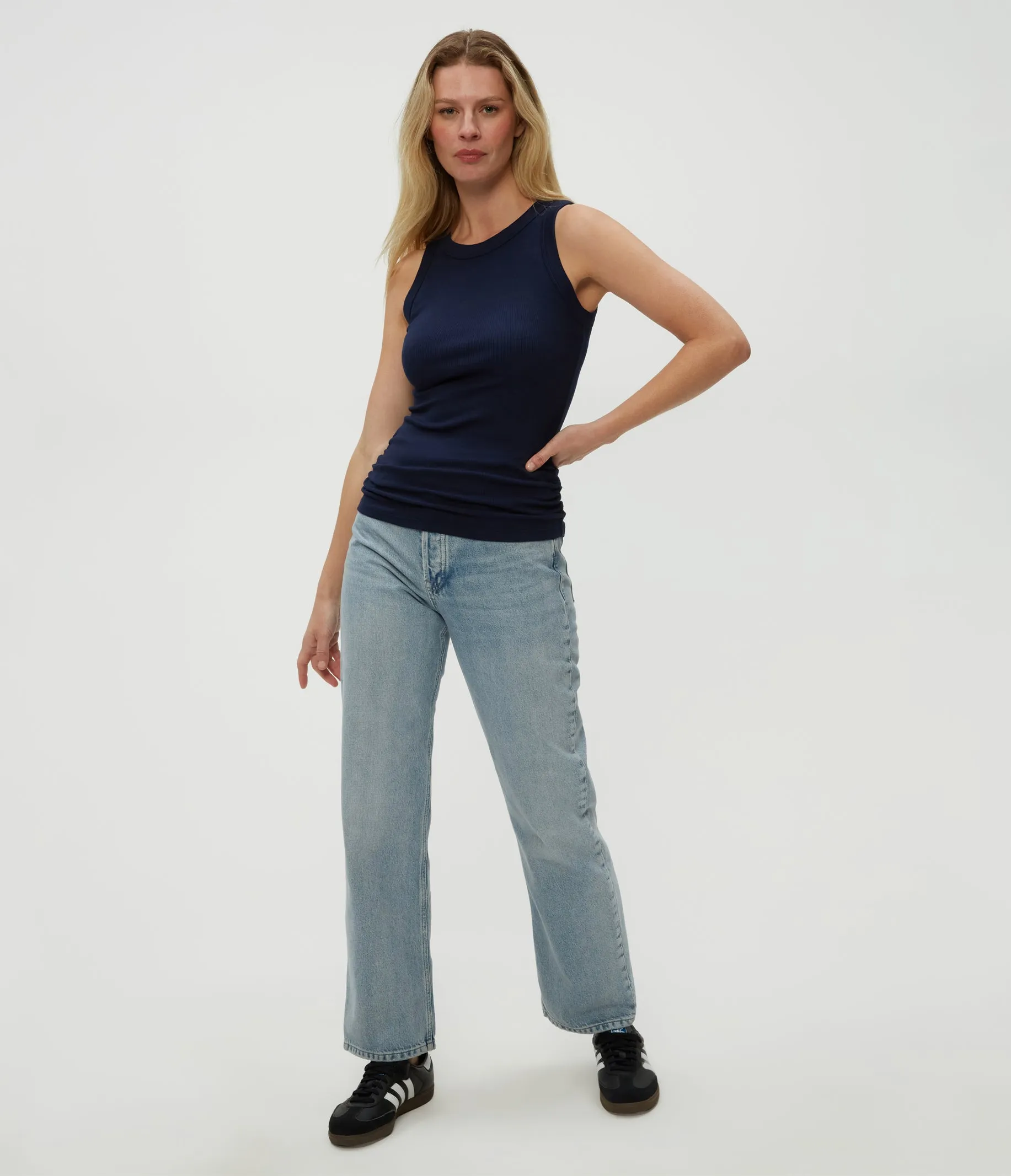 Halley Ribbed Tank with Ruching