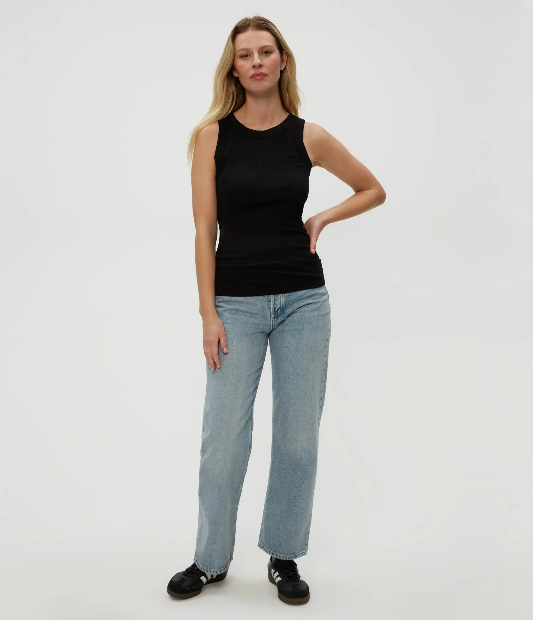 Halley Ribbed Tank with Ruching