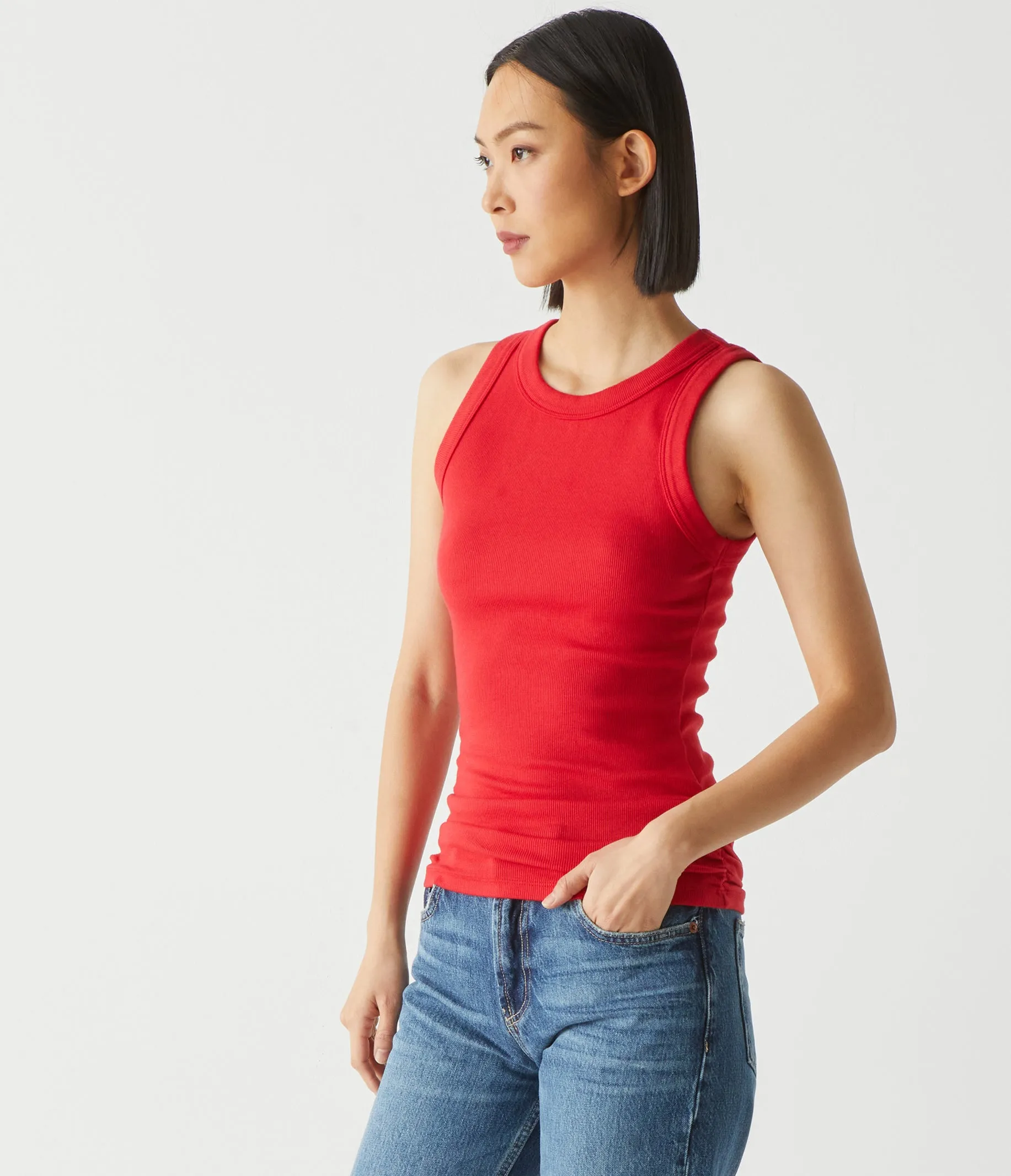 Halley Ribbed Tank with Ruching
