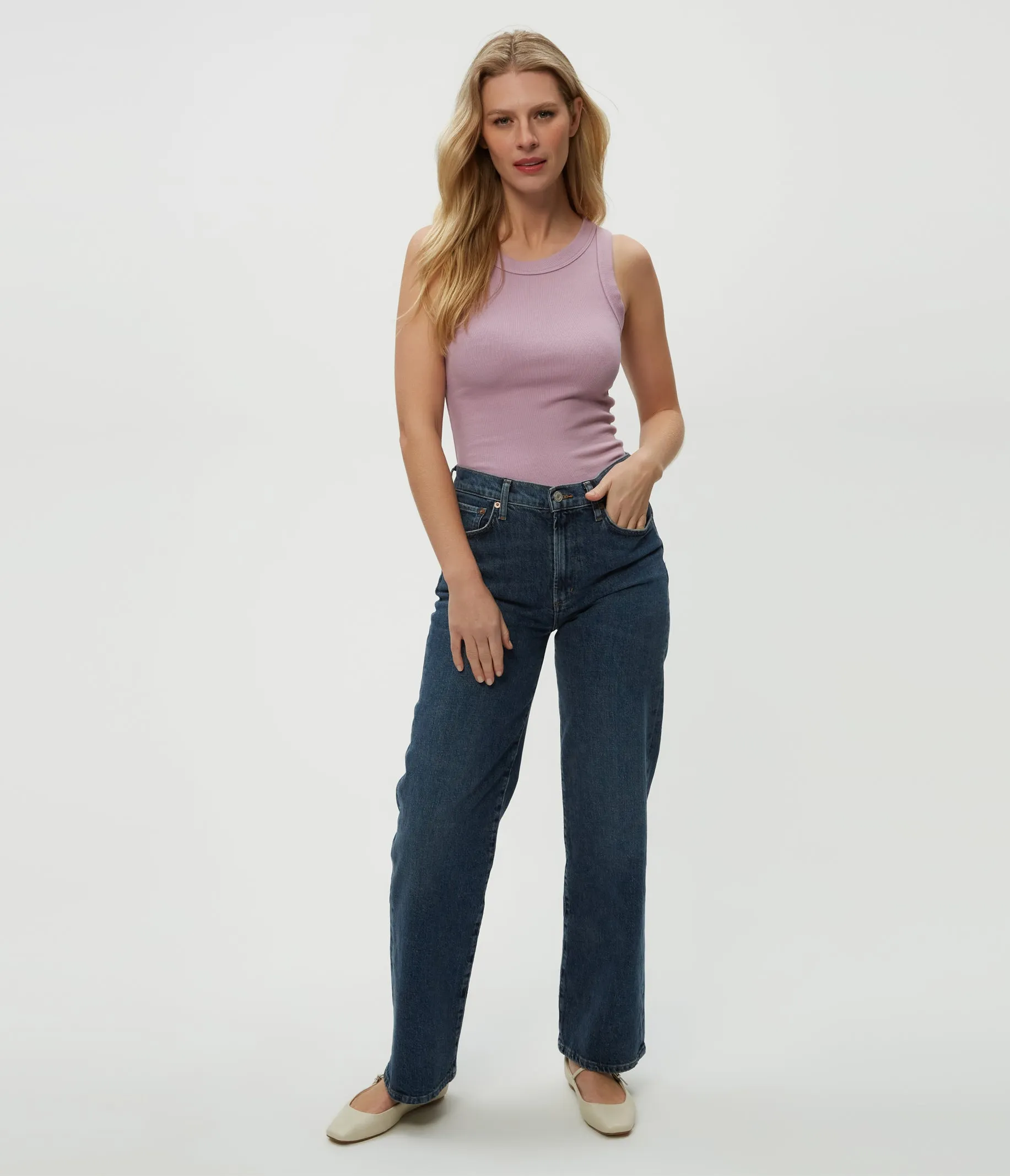 Halley Ribbed Tank with Ruching