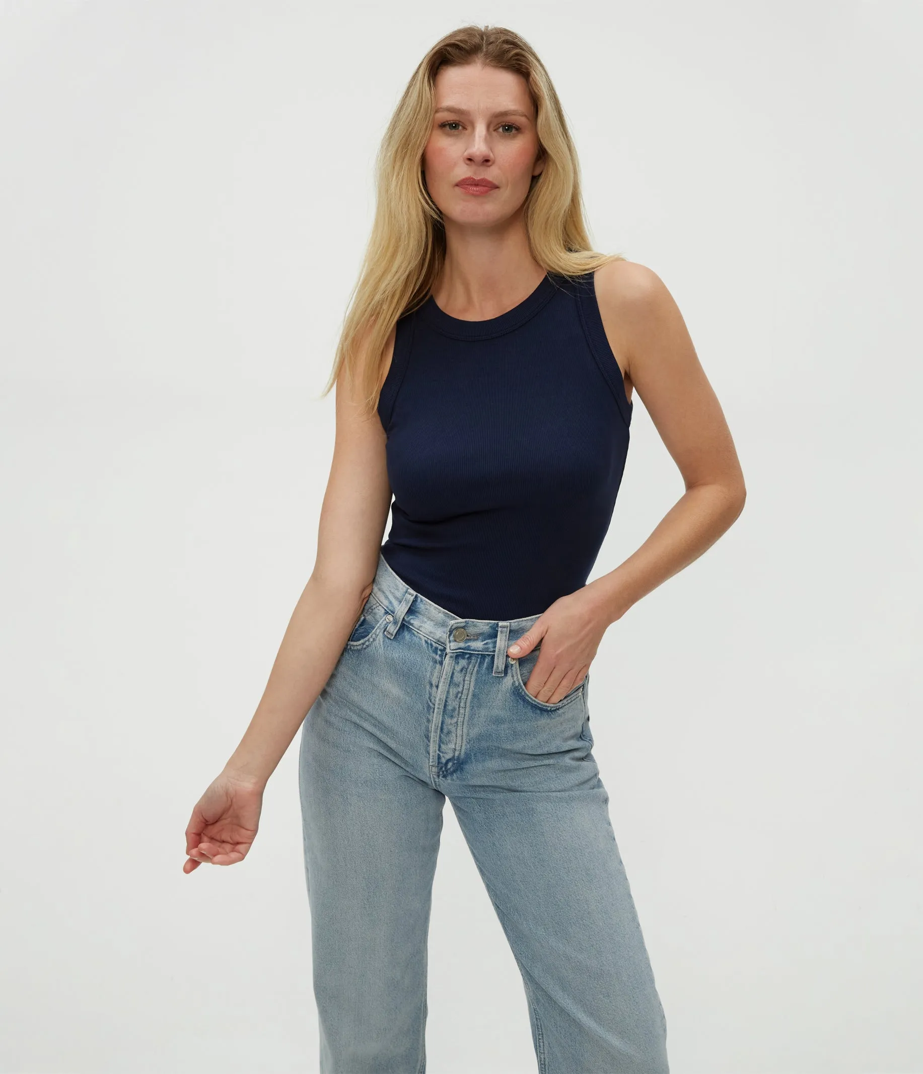 Halley Ribbed Tank with Ruching
