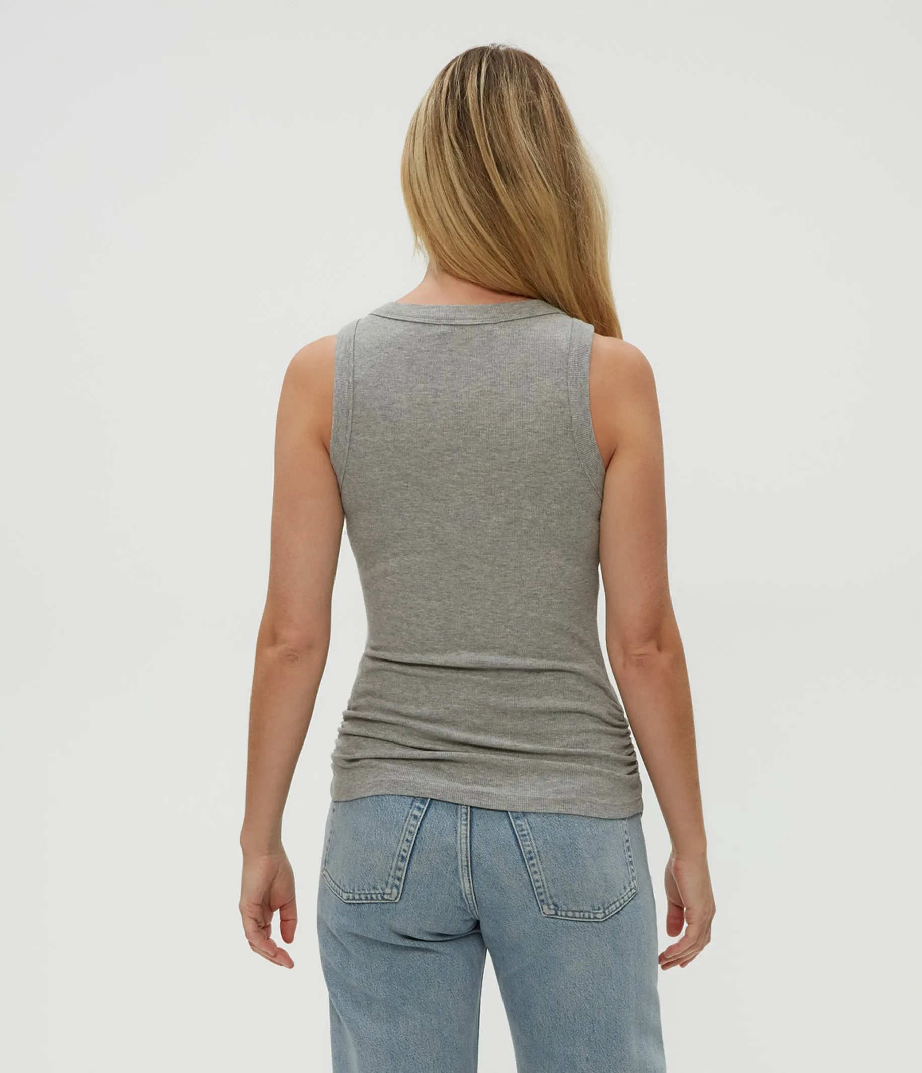 Halley Ribbed Tank with Ruching