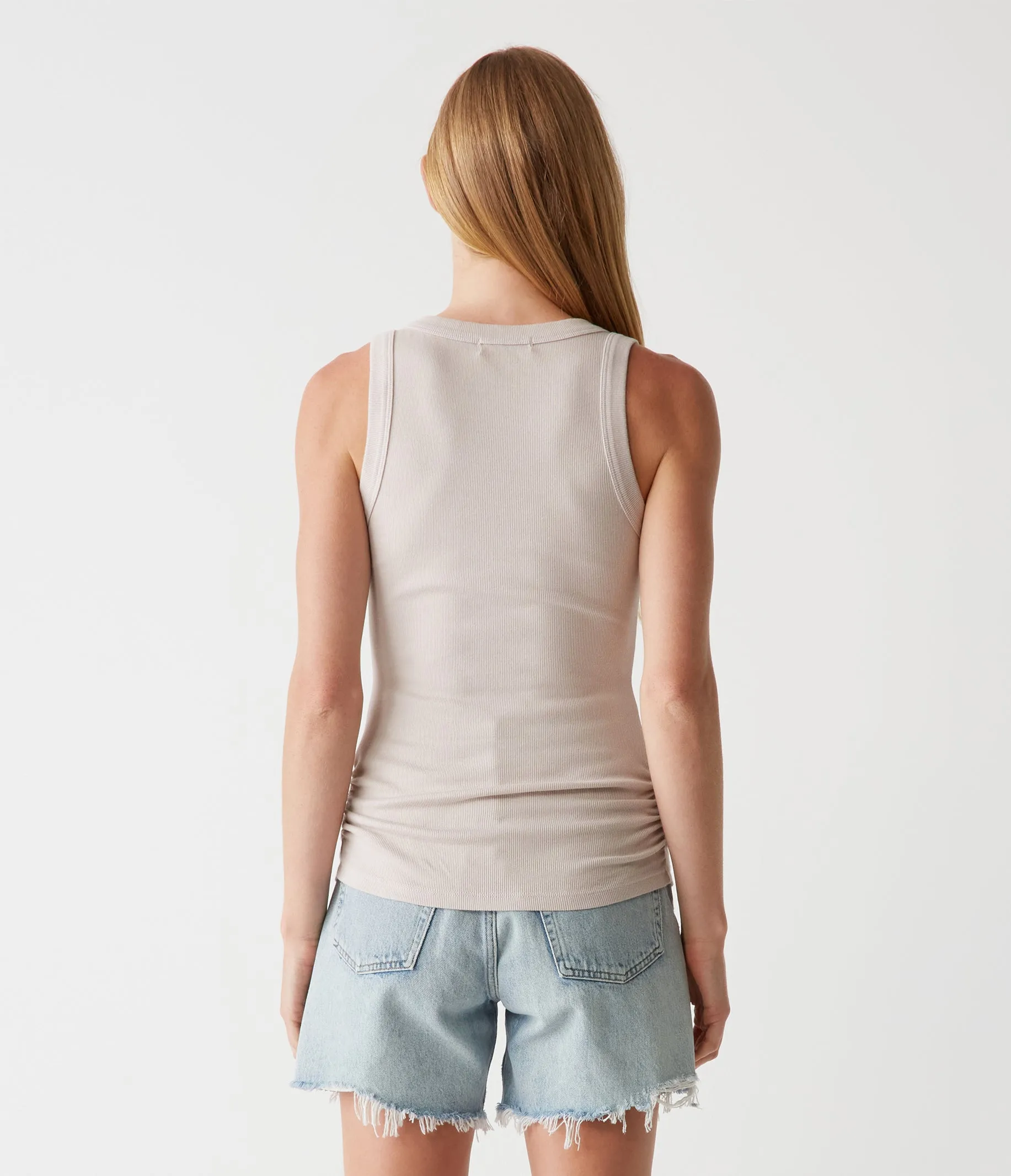 Halley Ribbed Tank with Ruching
