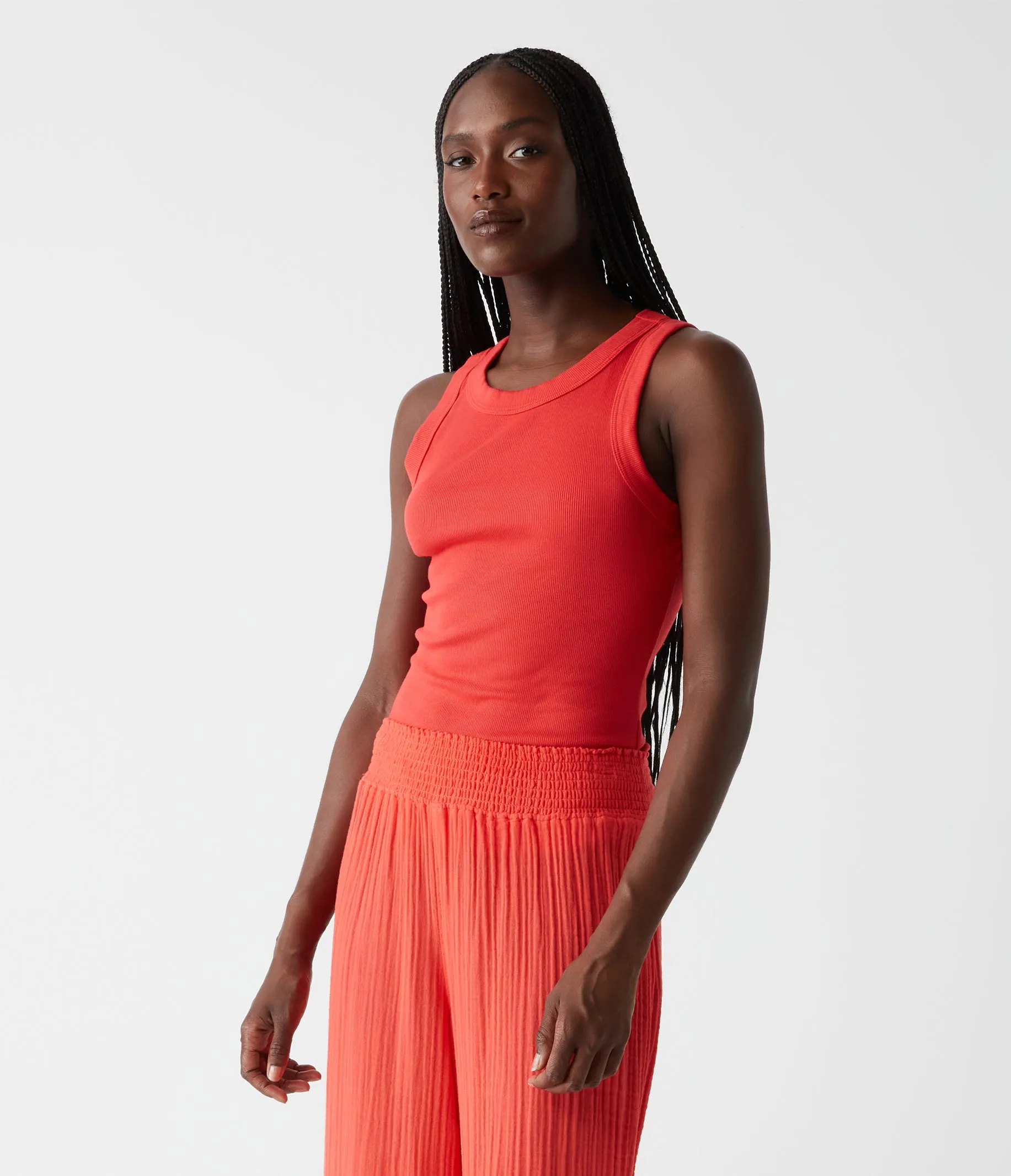 Halley Ribbed Tank with Ruching