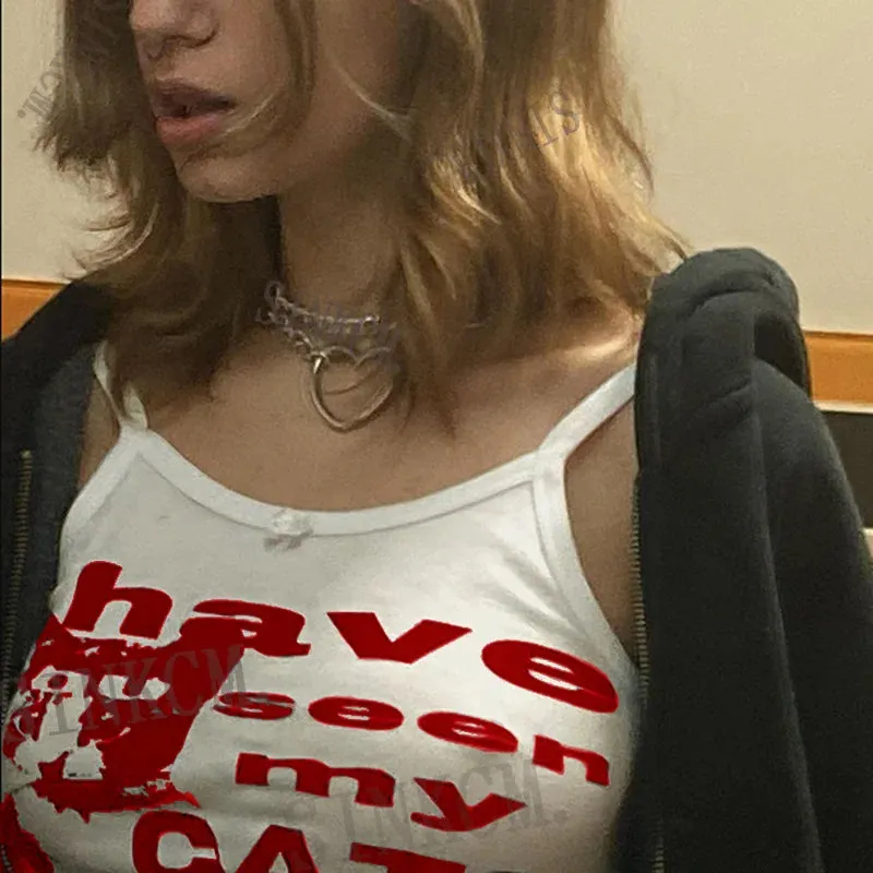 Harajuku Cats Prints Tank Tops
