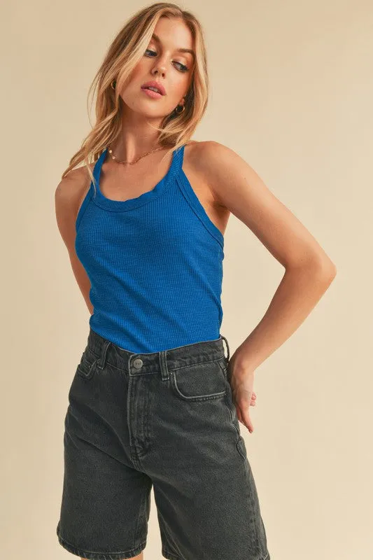 Hazel Blues® |  Aemi   Co Scoop Neck Ribbed Tank