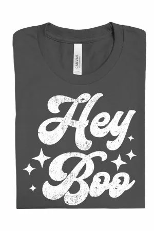 Hey Boo charcoal gray unisex graphic tee