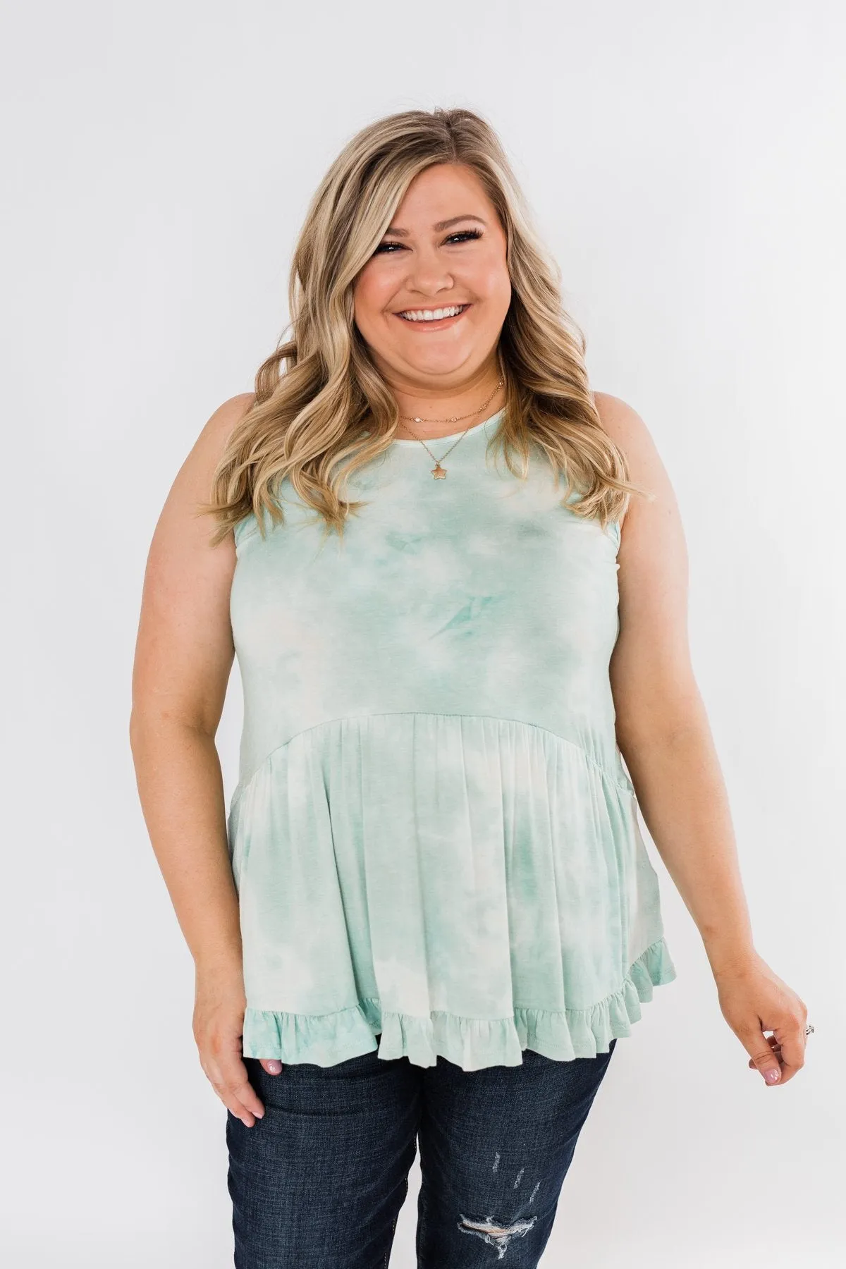 Highlight Of Your Life Babydoll Tank Top- Mint