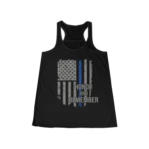 Honor and Remember © Flowy Racerback Tank (Thin Blue Line)